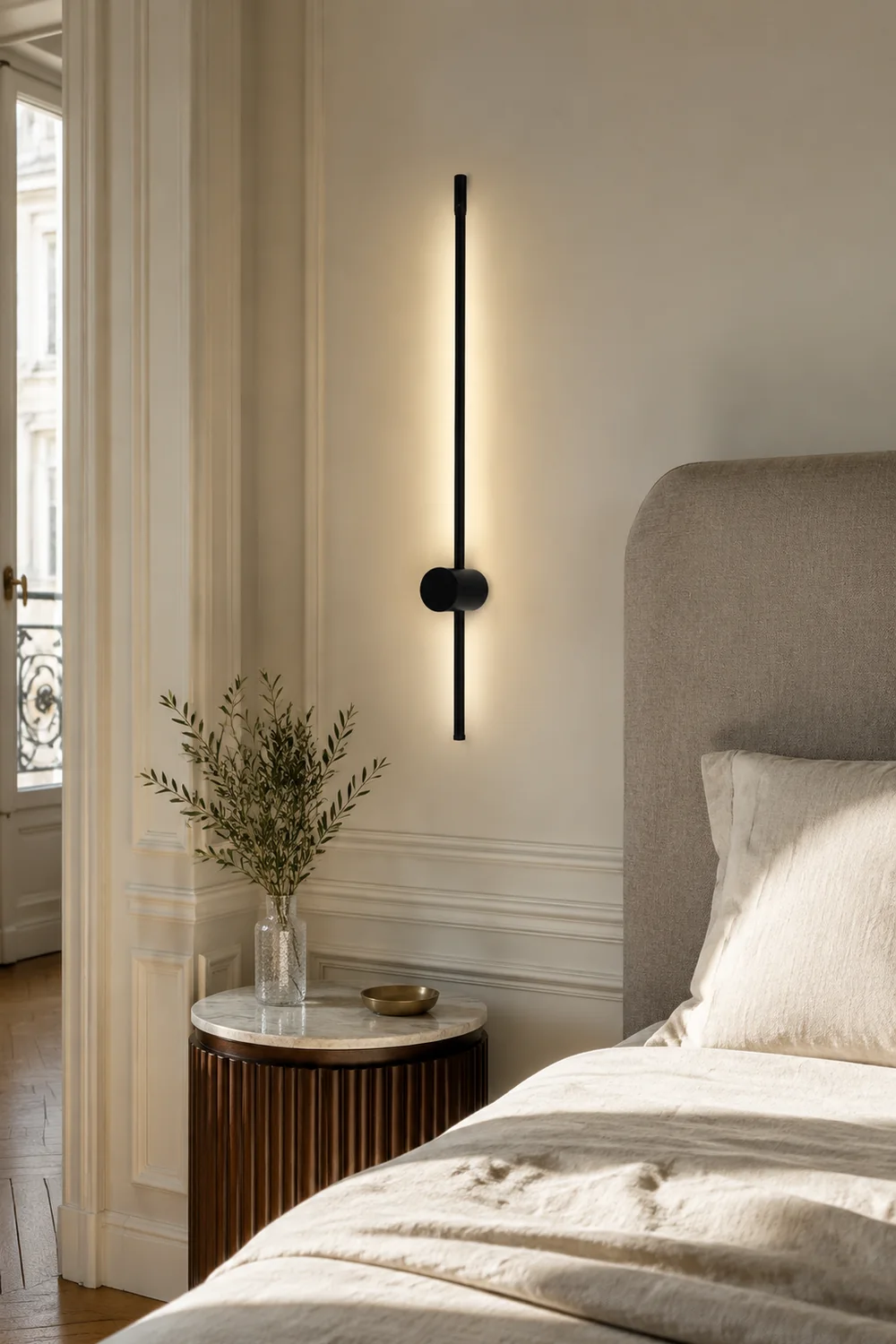 Edge Modern Minimalist LED Wall Reading Lamp, Black - Lumpaz