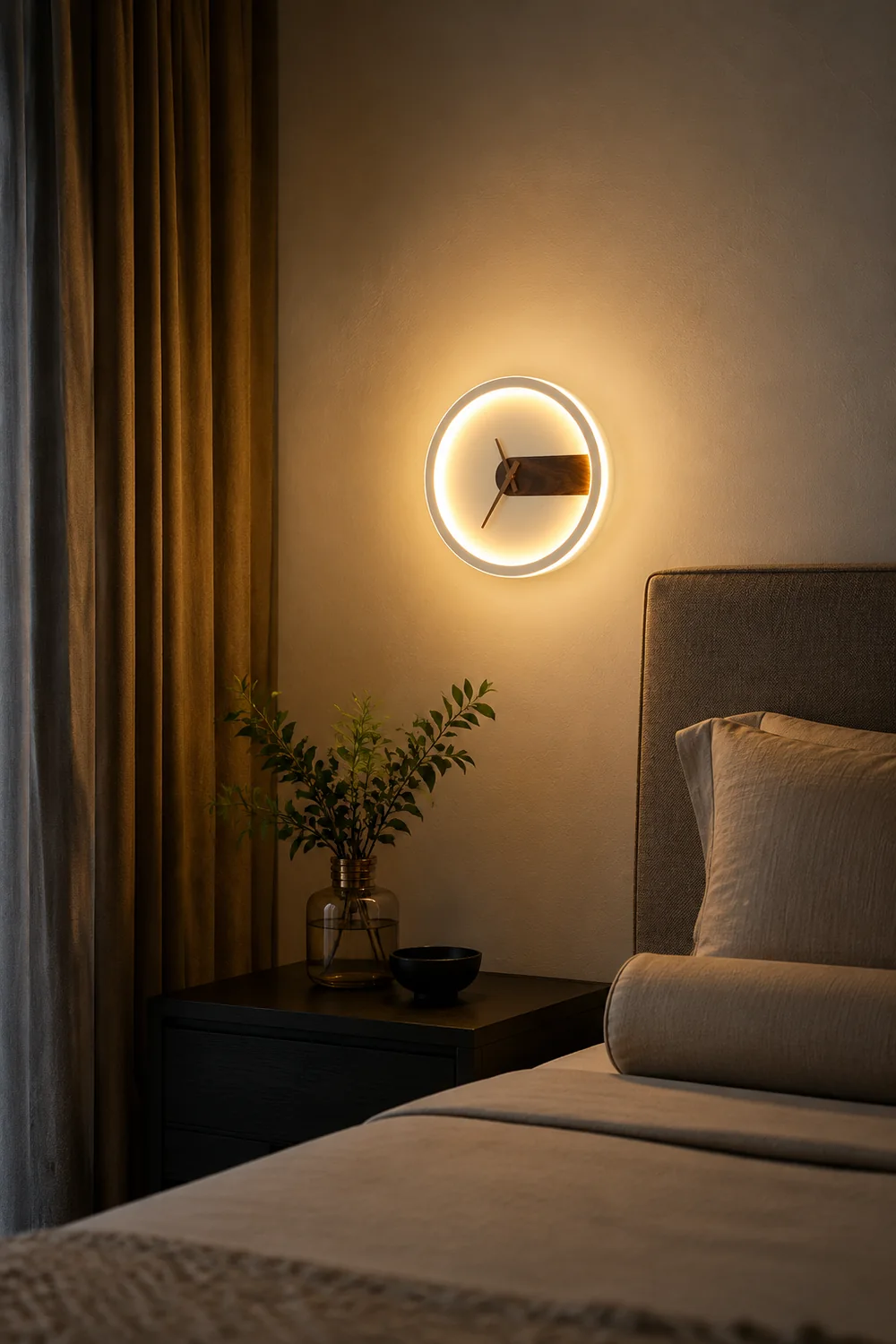 Nielsen Modern Clock Design Wall Lamp, 3 Color - Lumpaz
