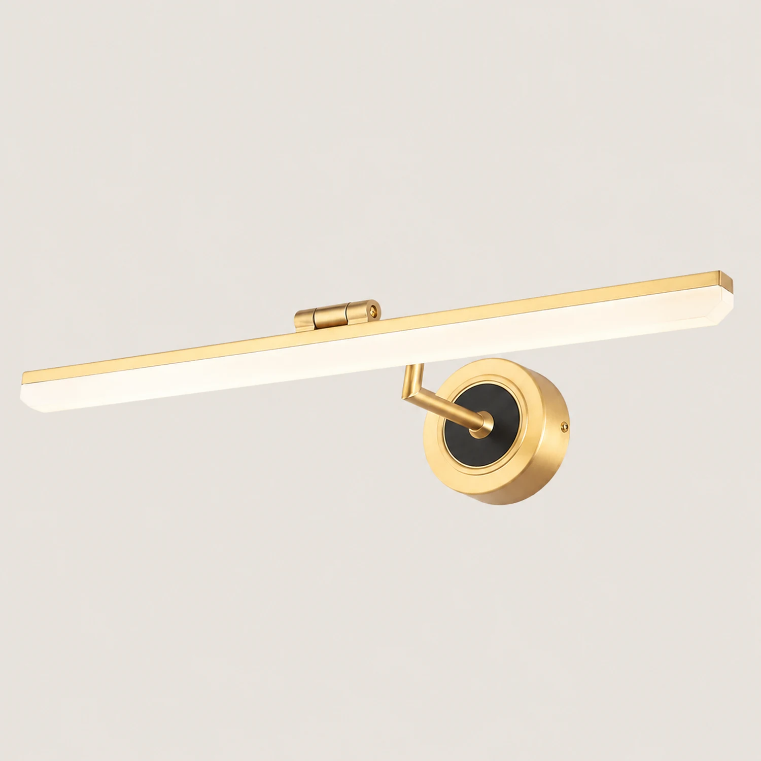 Leigh Vintage Linear Metal/Acrylic Wall Lamp, Black/Gold - Lumpaz