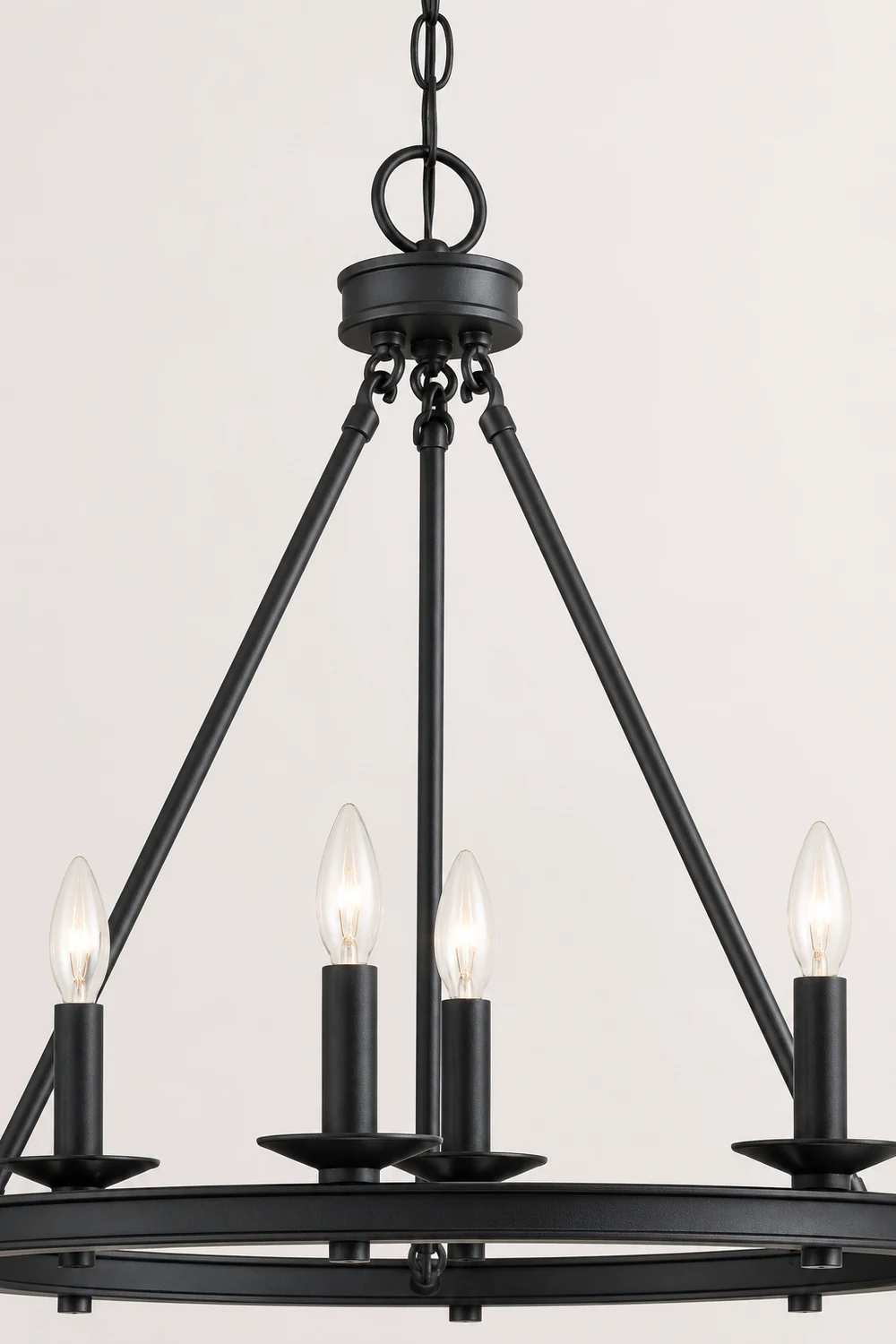 Silva Modern Candles Chandelier Black Metal Living Room/Bedroom - Lumpaz