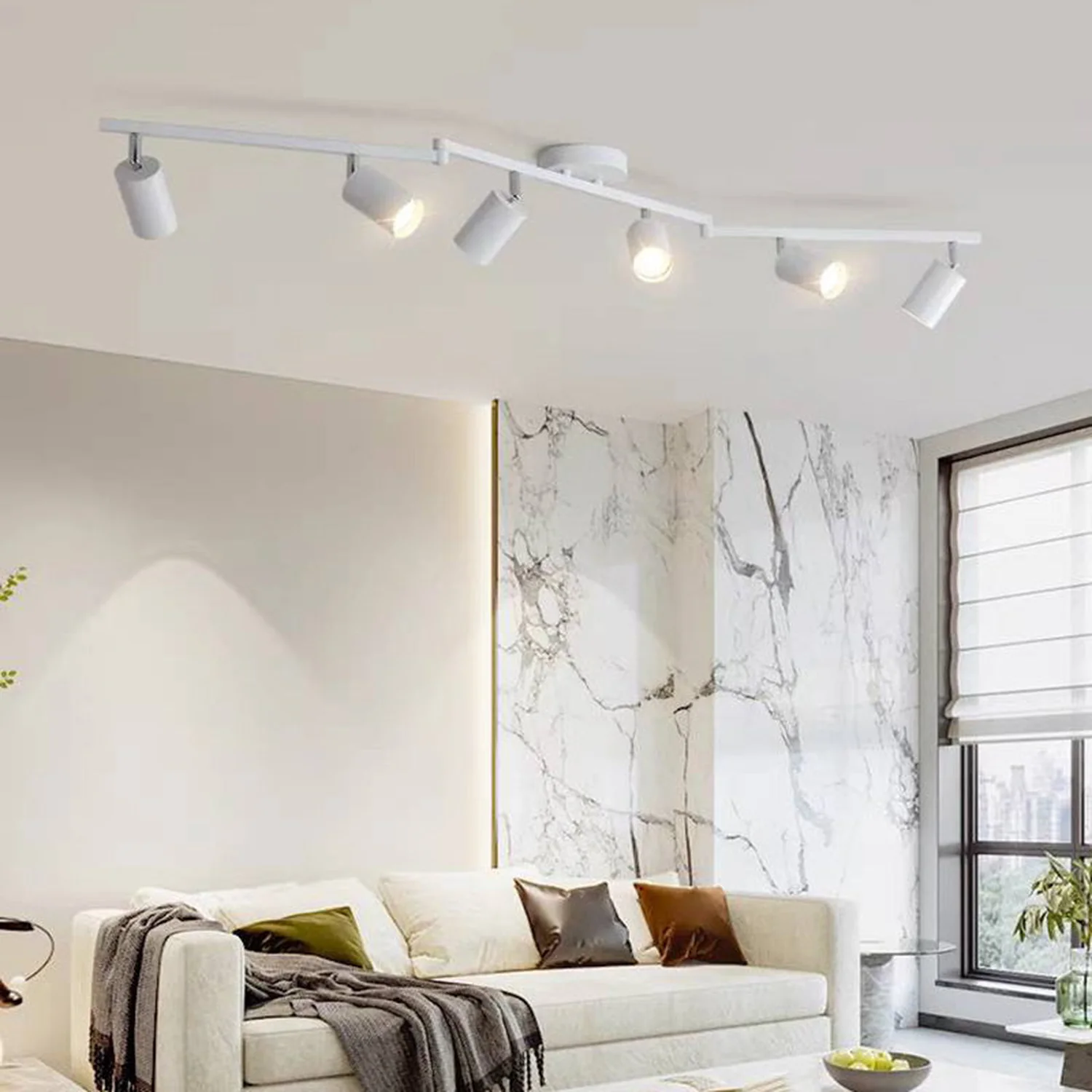 Haney Black Modern Ceiling Light Spotlight Cast, 3 Color, 3/4/5/6 Head - Lumpaz