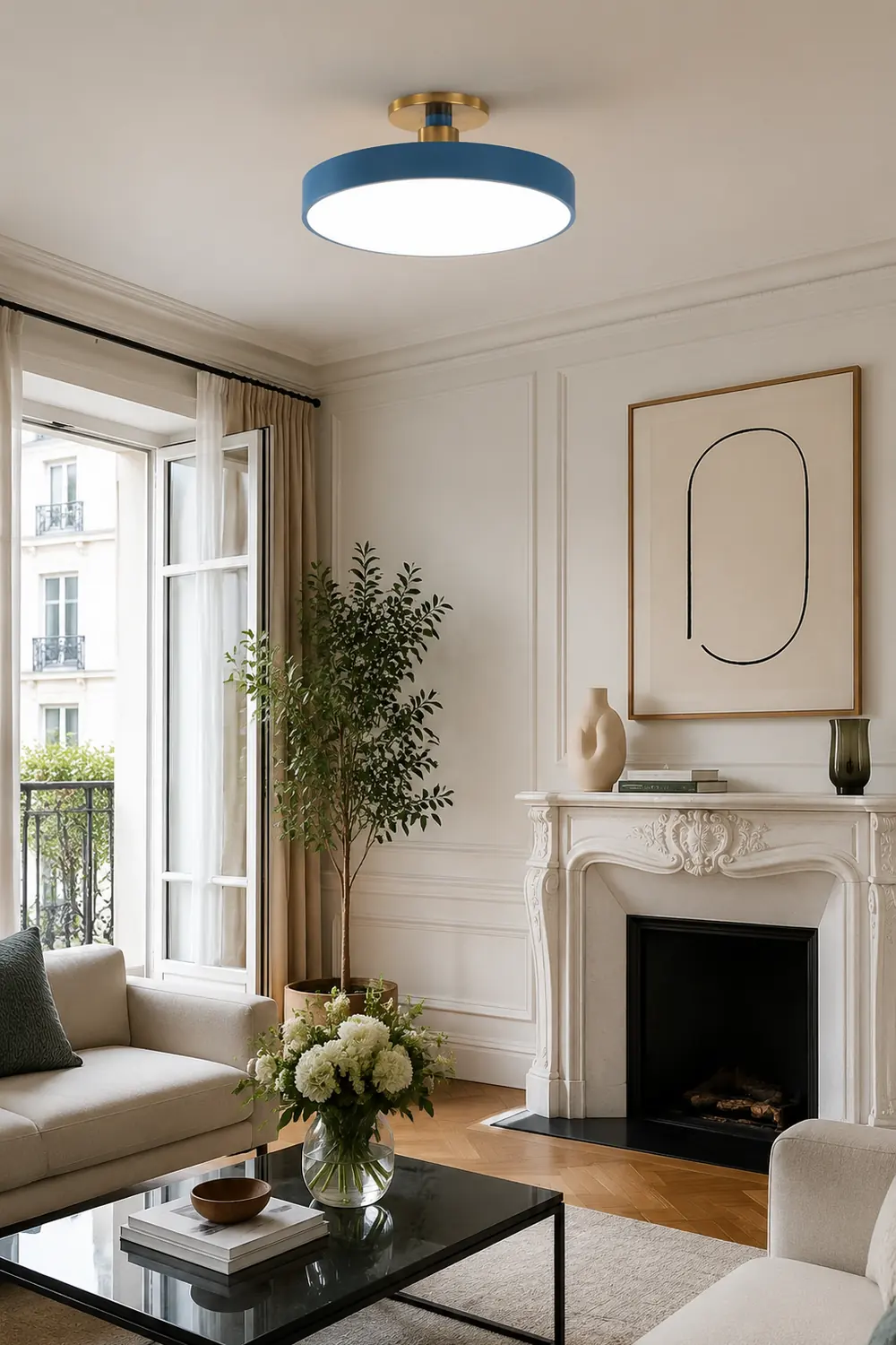 Morandi Nordic Minimalist Round Flush Mount Ceiling Light - Lumpaz