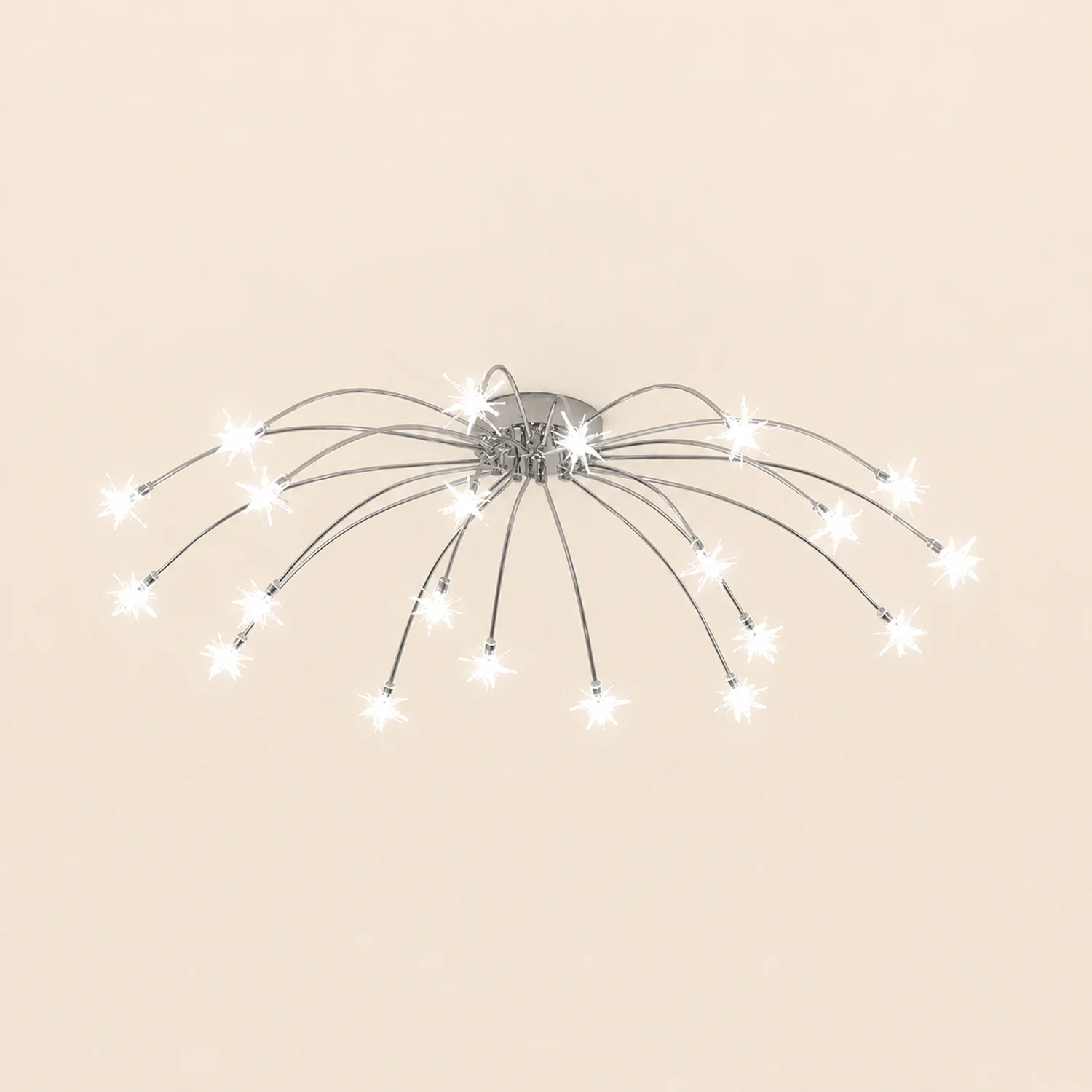 Madina Art Deco Starry Metal/Glass Flush Mount Ceiling Light Black/Gold/Chrome - Lumpaz