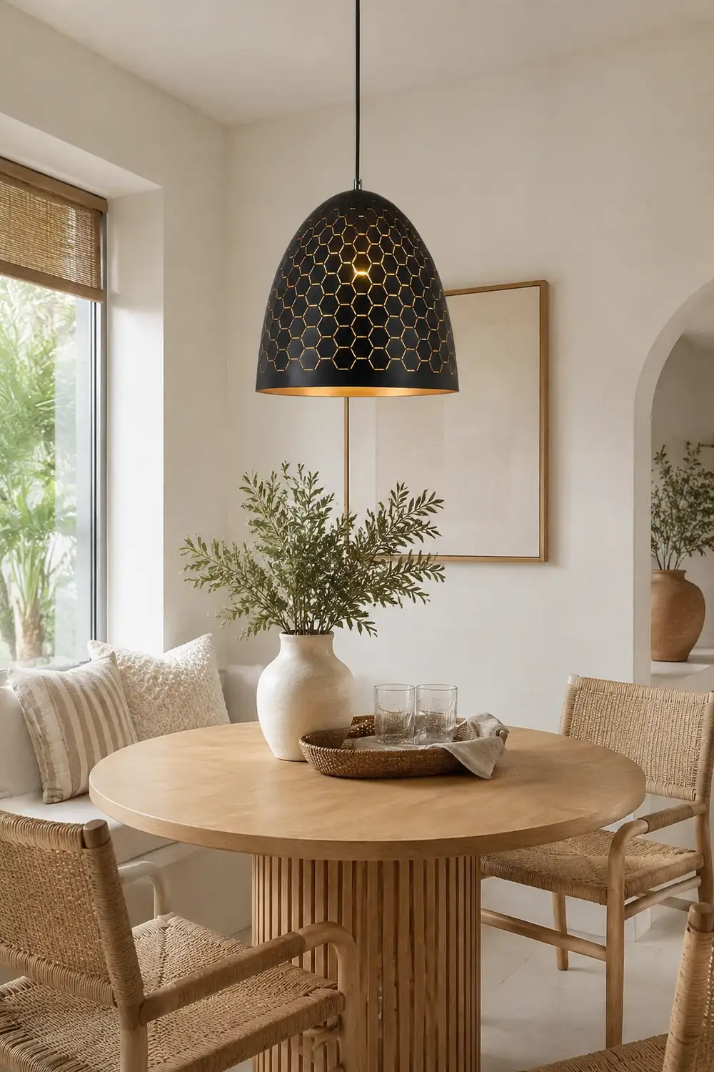 Nazifa Modern Dome Metal Black Pendant Light - Lumpaz