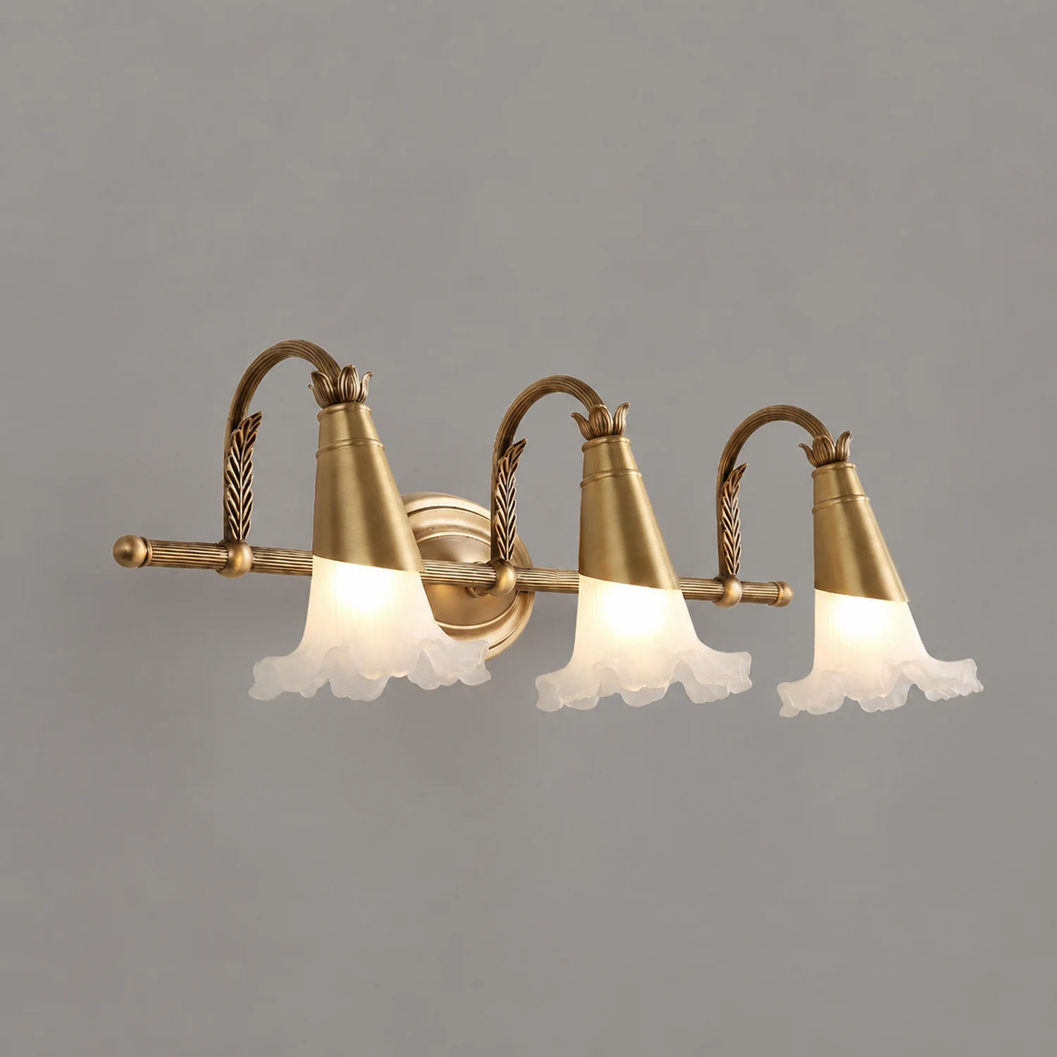 Félicie Nordique Retro Flower Metal/Glass Wall Lamp, Gold - Lumpaz