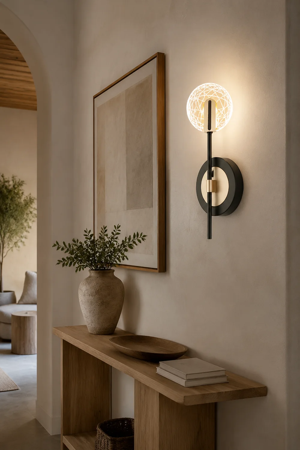 Valentina Wall Lighting Disc Modern, Metal/Acrylic, Black/White, Bedroom - Lumpaz