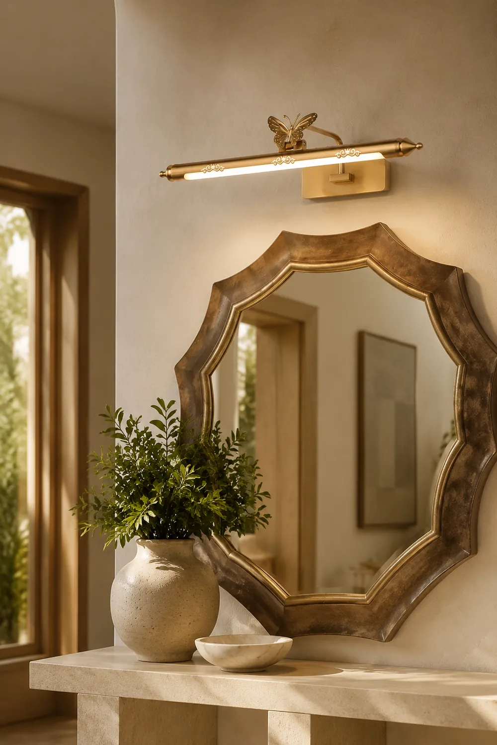 Kady Retro Butterfly Metal/Acrylic Wall Lamp, Champagne Gold - Lumpaz