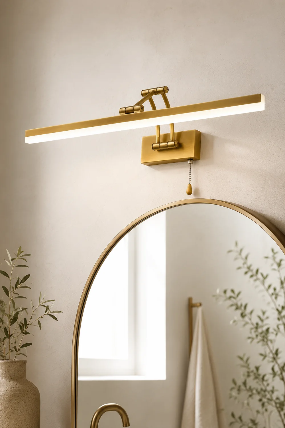Leigh Linear Arc Light Poles Metal Black Vanity Wall Lamp - Lumpaz