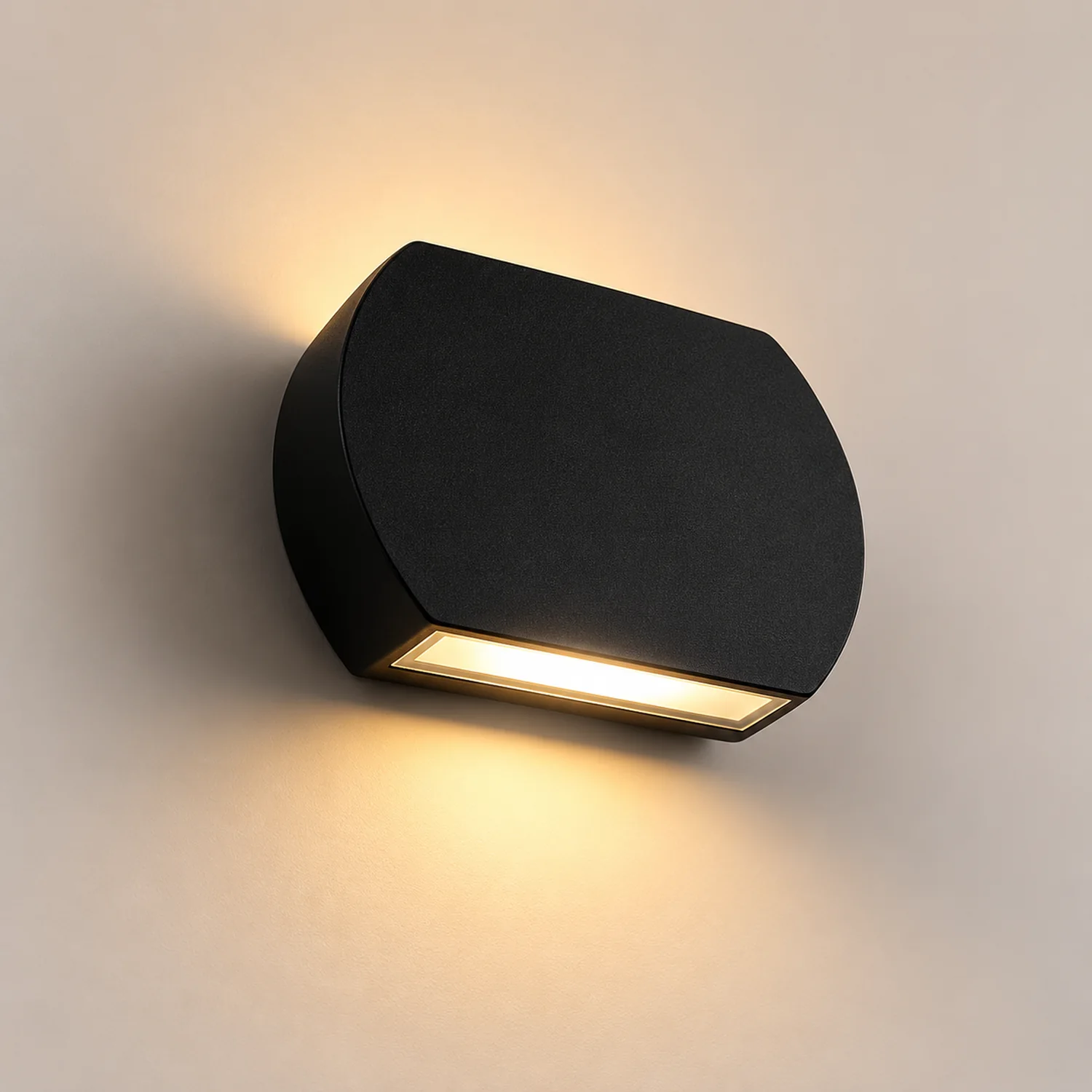 Orr Minimalist Geometric Metal Outdoor Wall Lamp, Black/Gray - Lumpaz