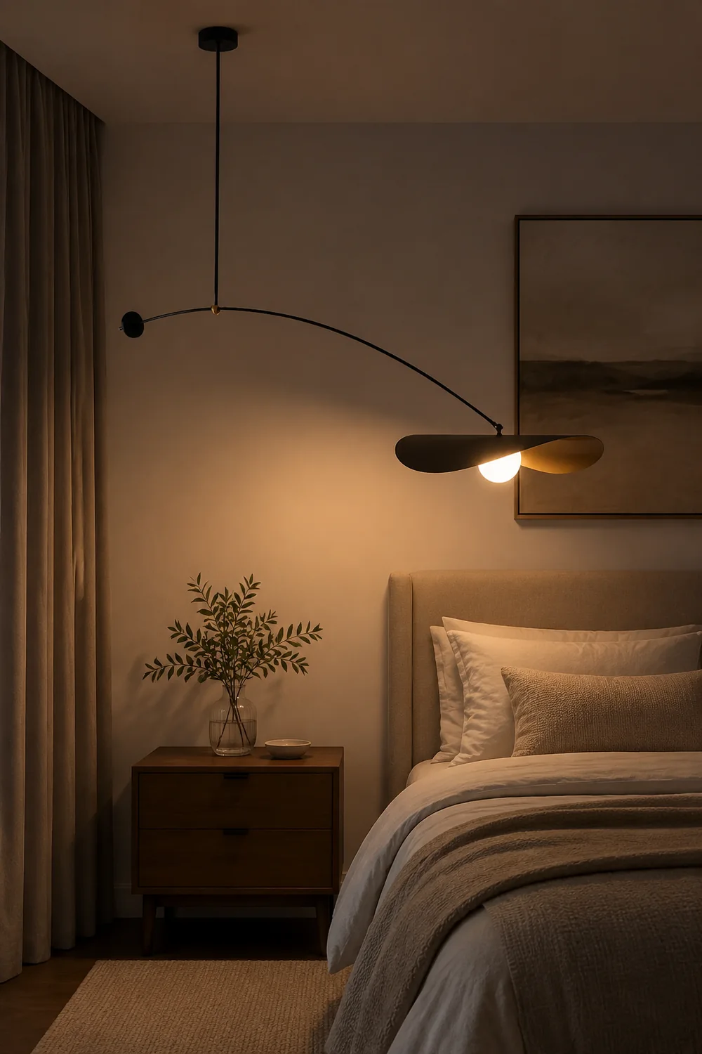Carins Minimalist LED Leaf Shaped Metal Pendant Light Black/Gold - Lumpaz
