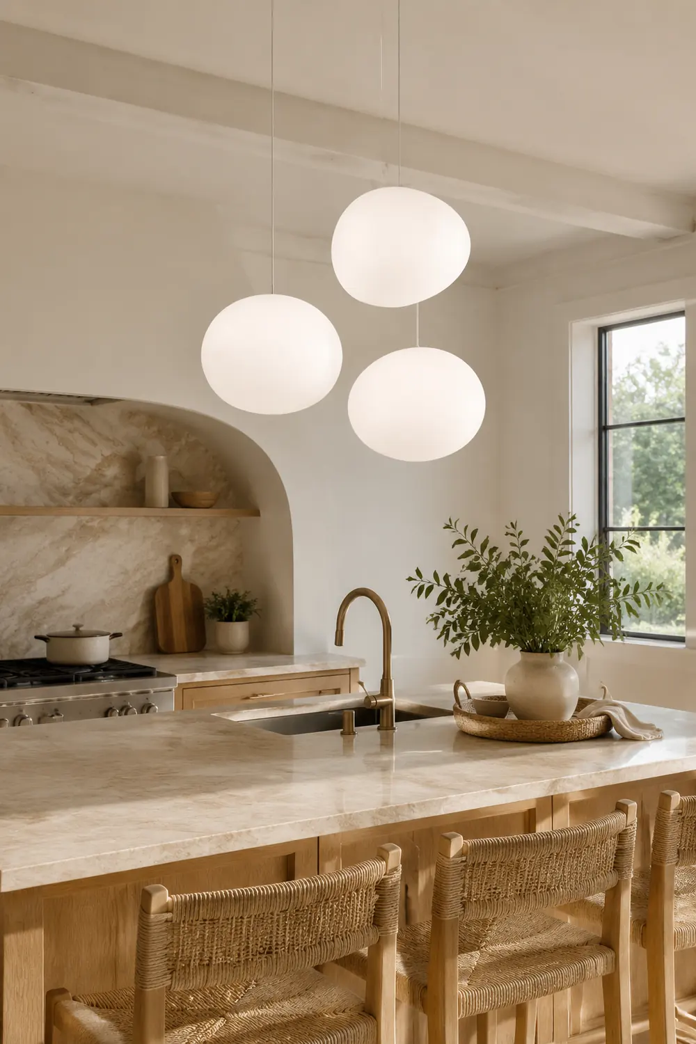 Hailie Egg-shaped Glass Pendant Light, Globe, Modern - Lumpaz