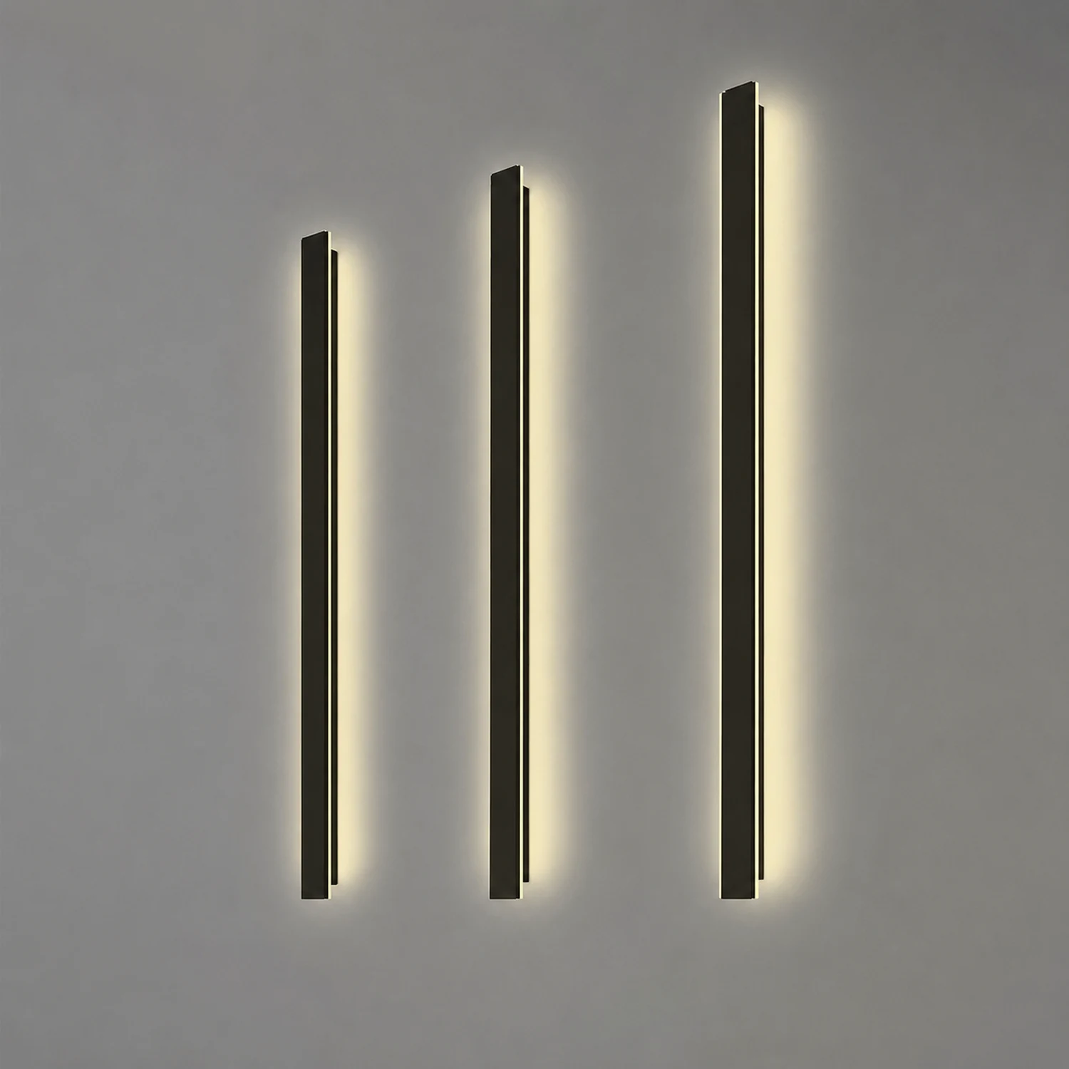 Edge Ripple Minimalist Linear Metal Outdoor Wall Lamp Black Balcony/Terrace - Lumpaz