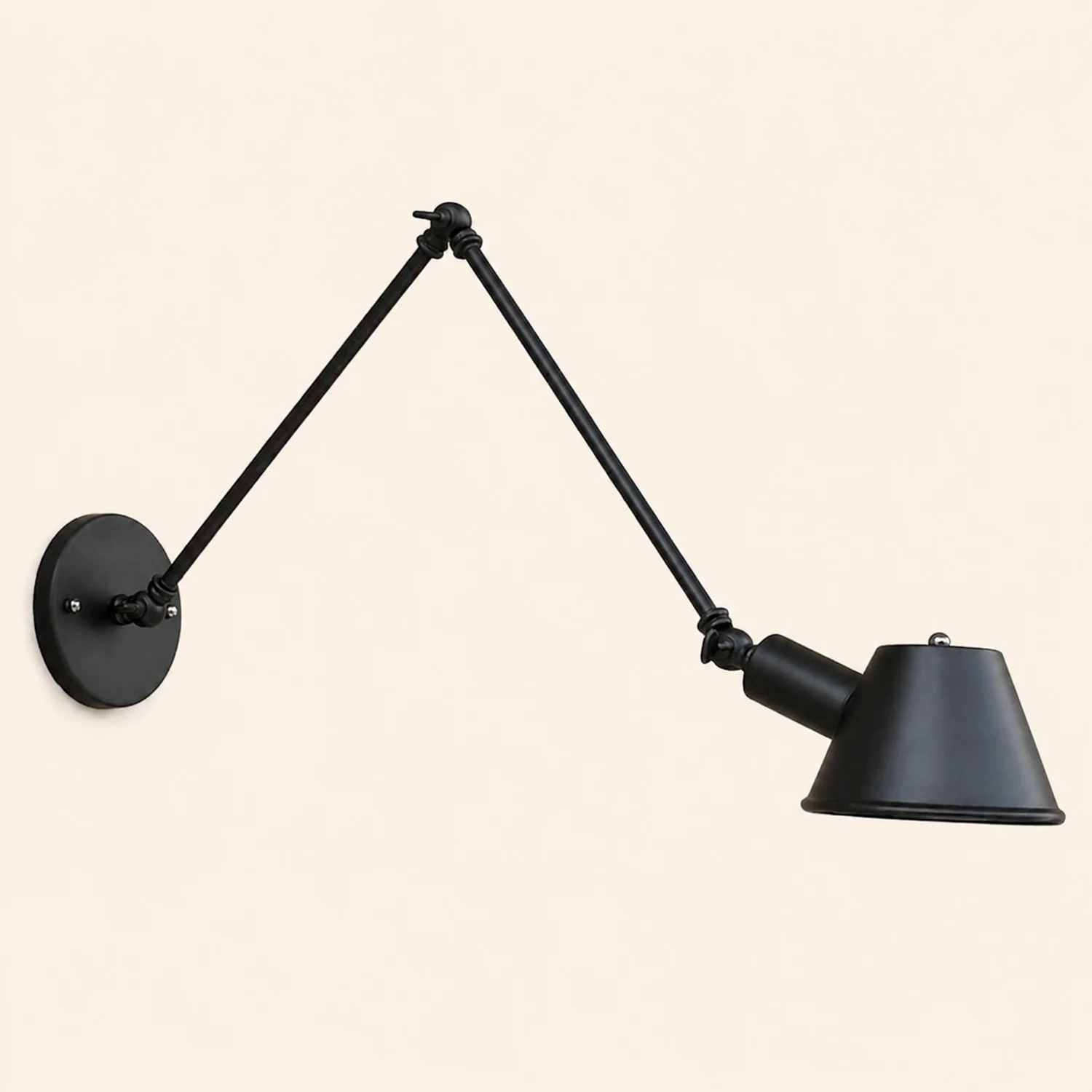 Brady Rotatable Wall Lamp with Swing Arm, Black/Rust - Lumpaz