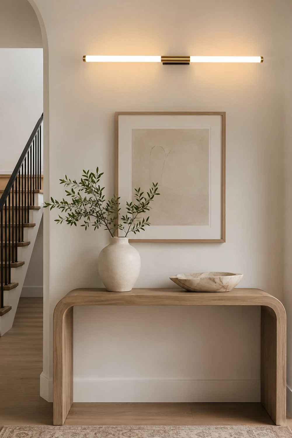 Leigh Minimalist Linear Metal Wall Lamp, Gold - Lumpaz