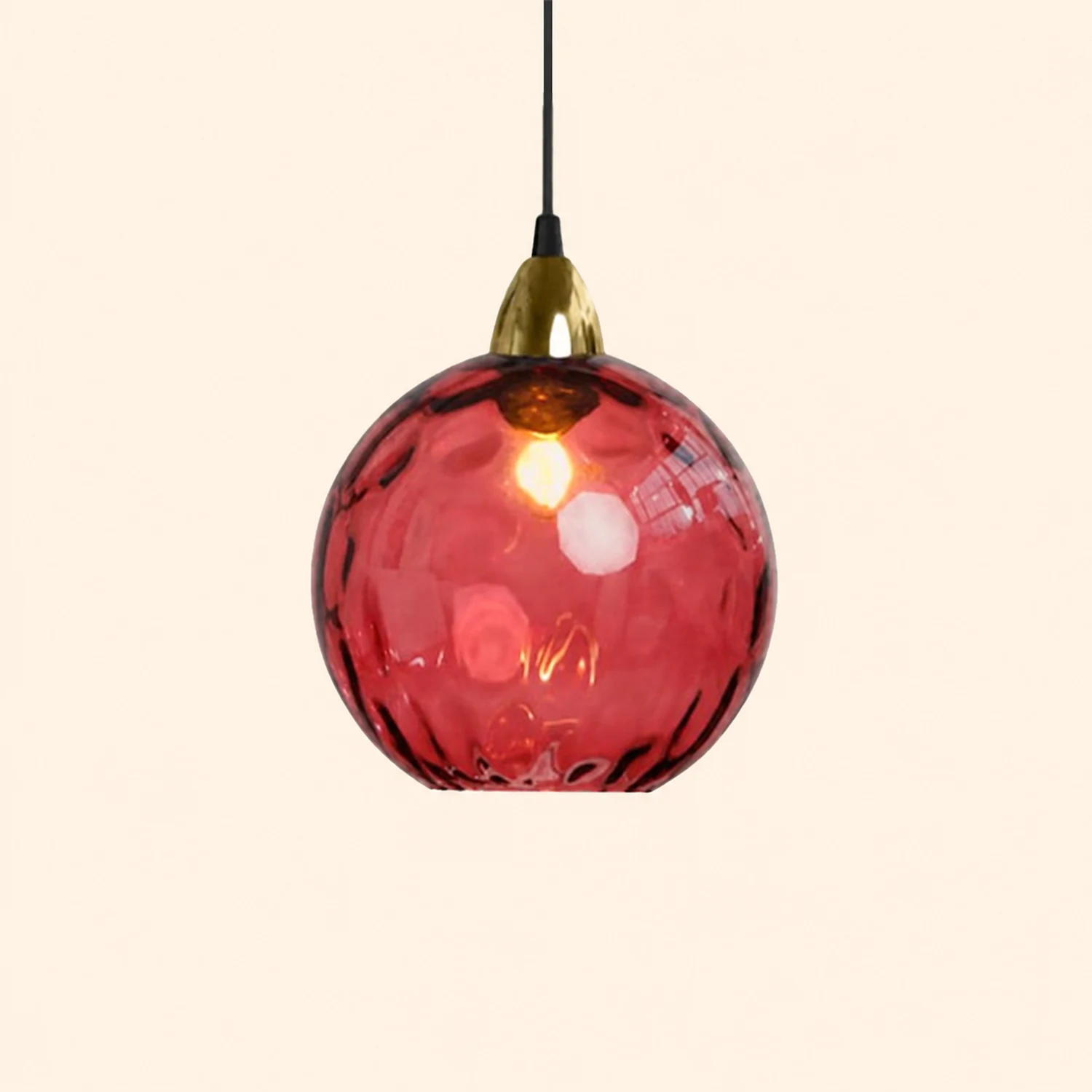 Hailie Colorful Glass Ball Pendant Light Water Ripple Living Room - Lumpaz