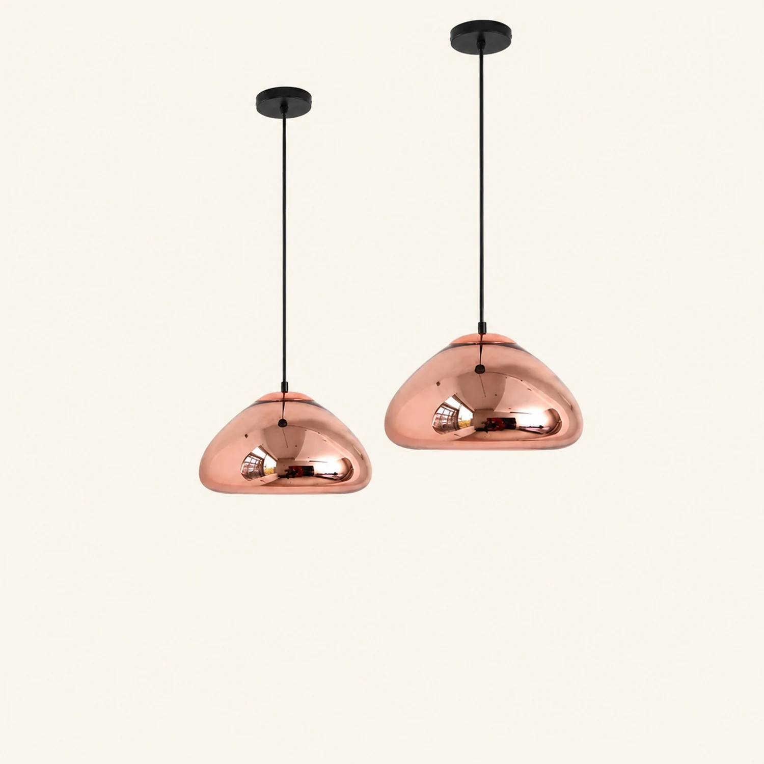 Morandi Modern Bread Shape Glass/Metal Pendant Light, 3 Colors - Lumpaz