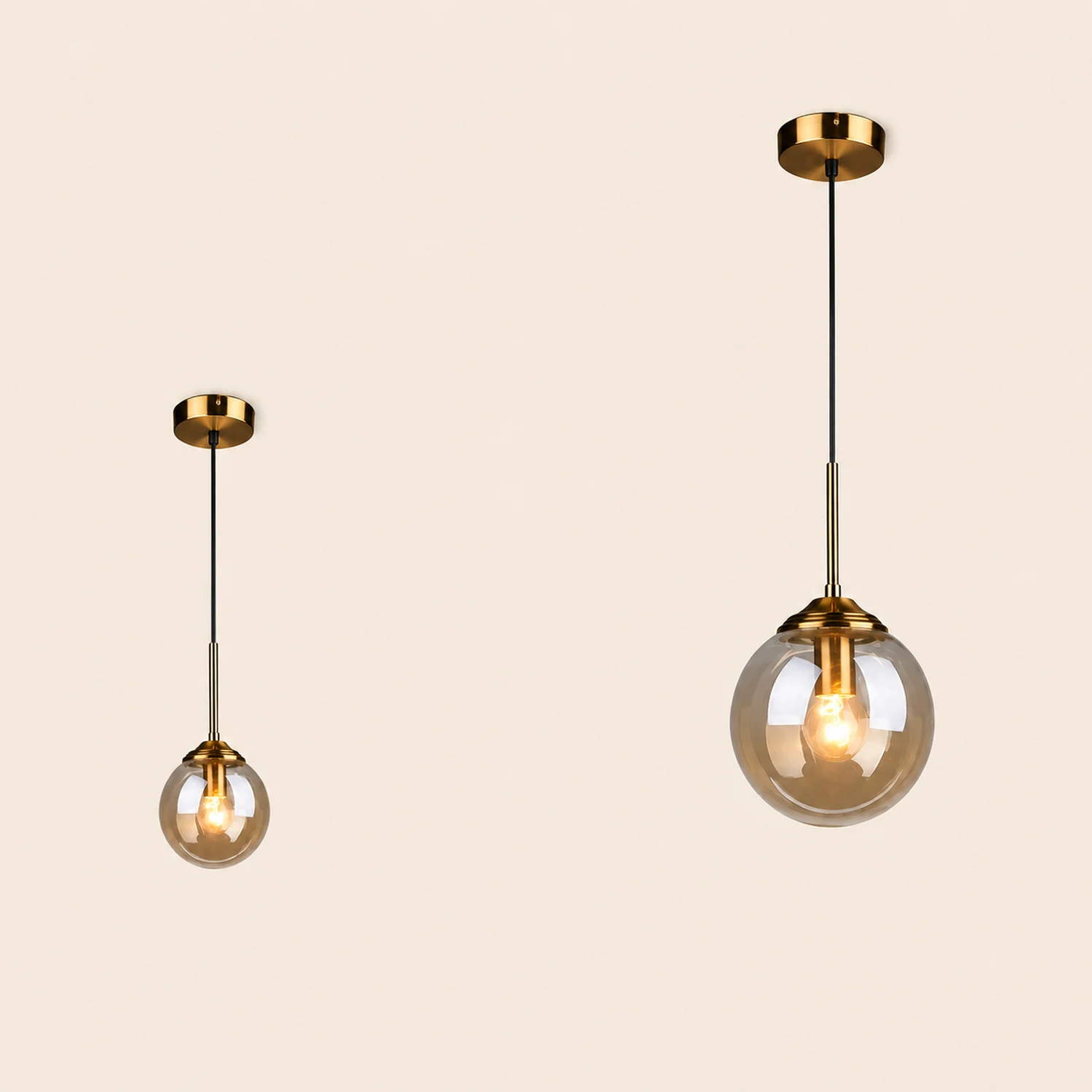 Valentina Designer Bubble Glass Pendant Light Smoke/Clear/Amber - Lumpaz