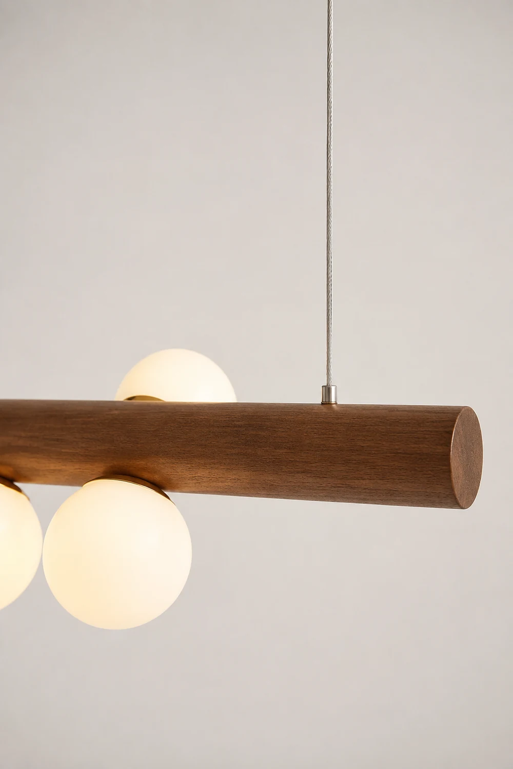 Valentina Glass Bubble Pendant Light Wood/Walnut - Lumpaz