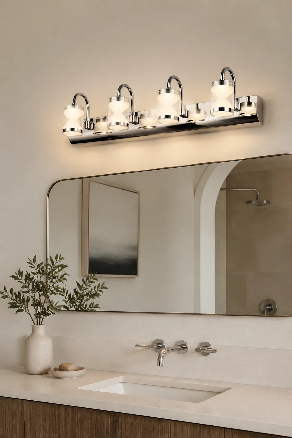 Leigh Modern Lantern Metal/Acrylic Wall Lamp, Silver - Lumpaz