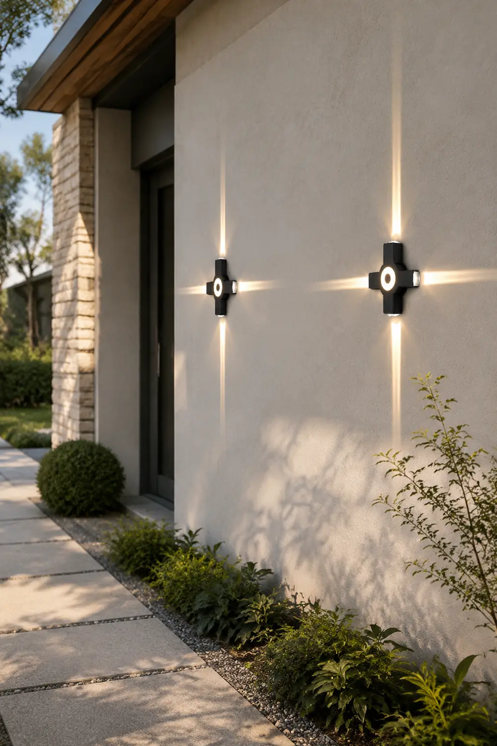 Orr Modern Waterproof Minimalist Cross Outdoor Wall Light Garden/Corridor - Lumpaz
