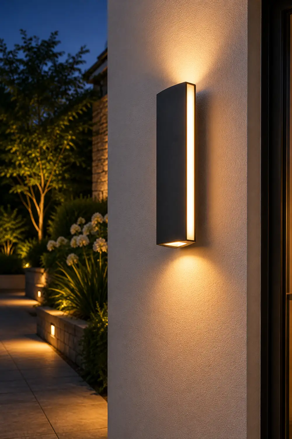 Orr Modern Triangular Prism Metal Outdoor Wall Lamp, Black/Silver - Lumpaz