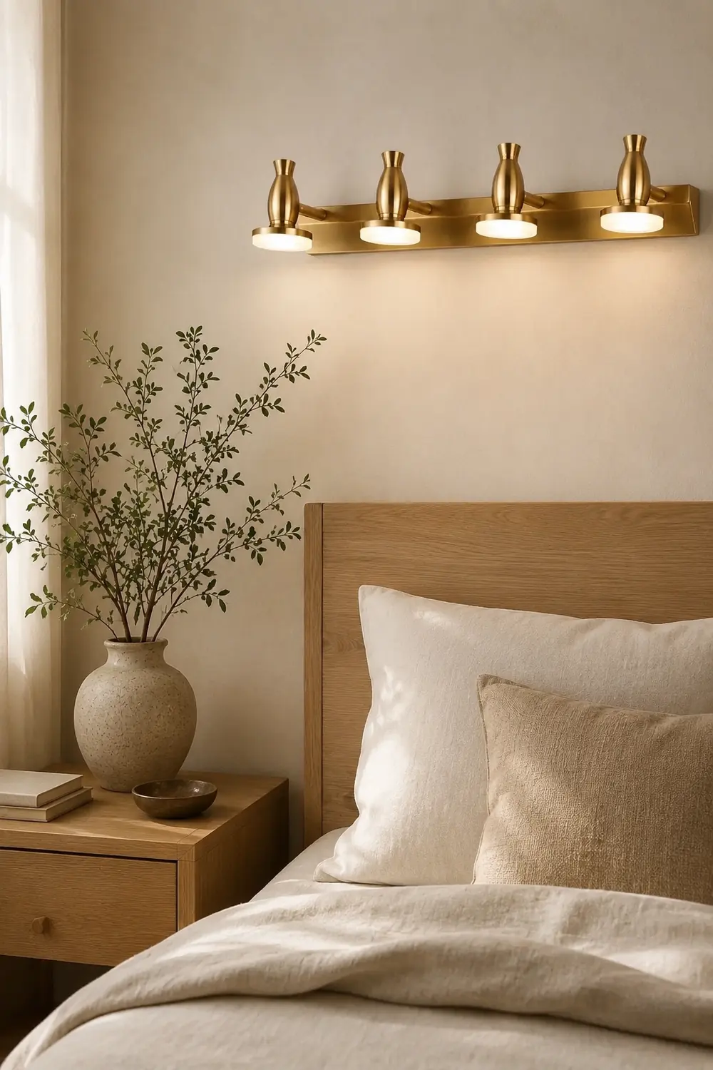 Leigh Luxury Multi Metal Mirror Front Wall Lamp, Brass - Lumpaz