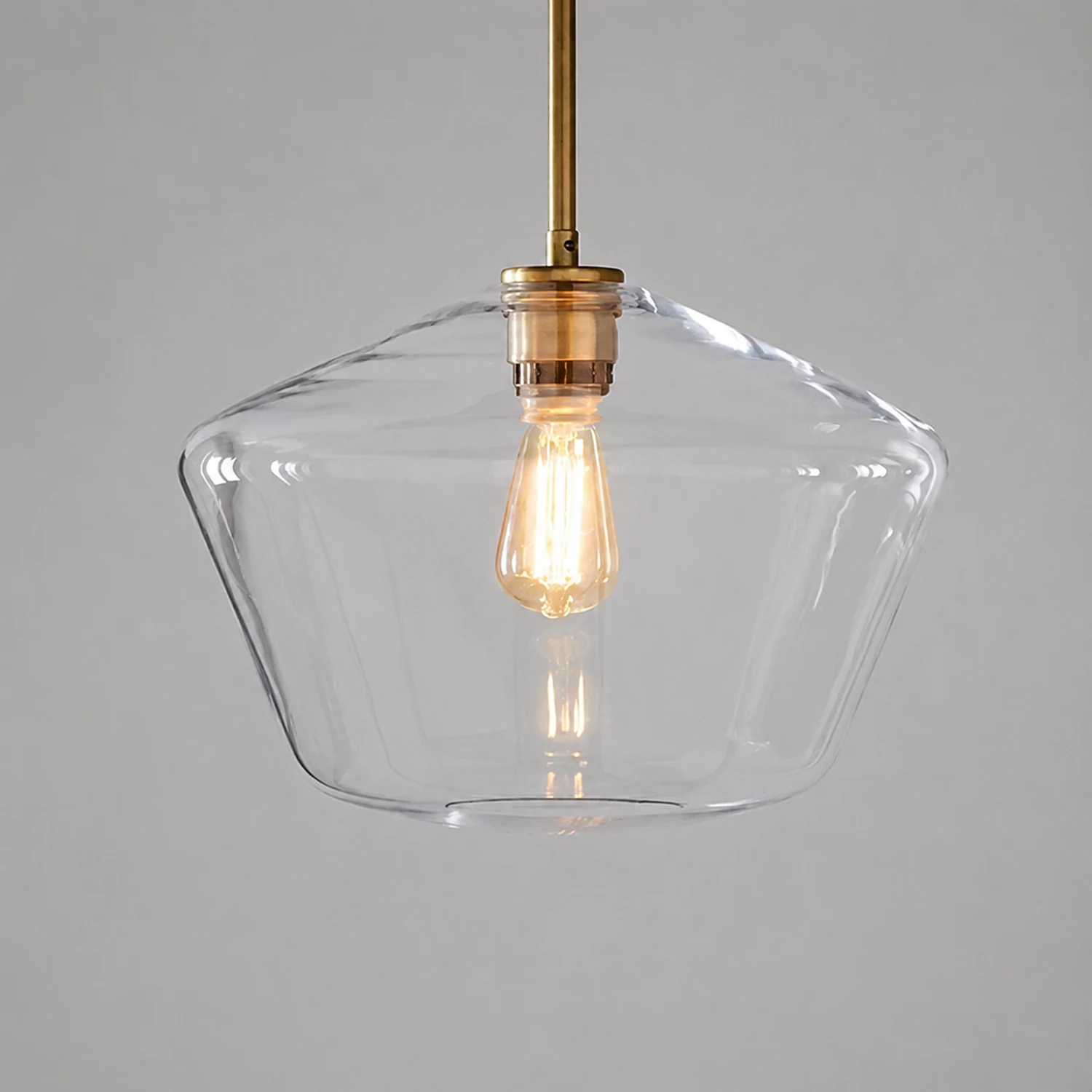 Hailie Pendant Light Clear Glass, Clear/Amber, Bedroom - Lumpaz