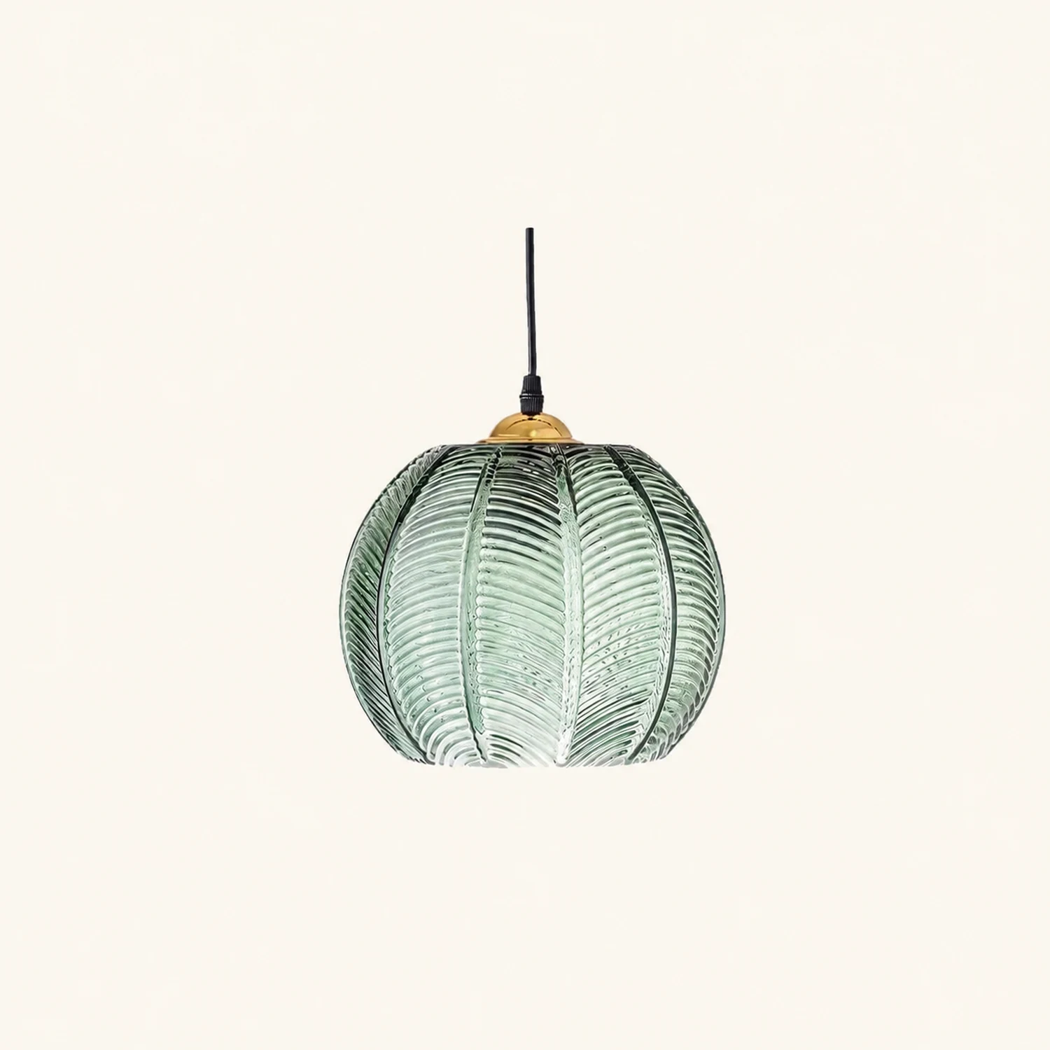Hailie Green Nordic Artistic Ribbed Glass Pendant Light - Lumpaz