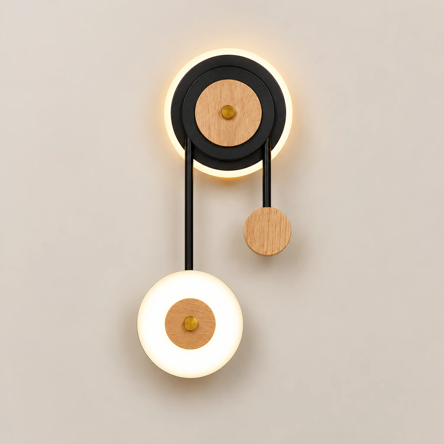 Nielsen 2 Light Decorative Wall Sconce Black, Wood - Lumpaz