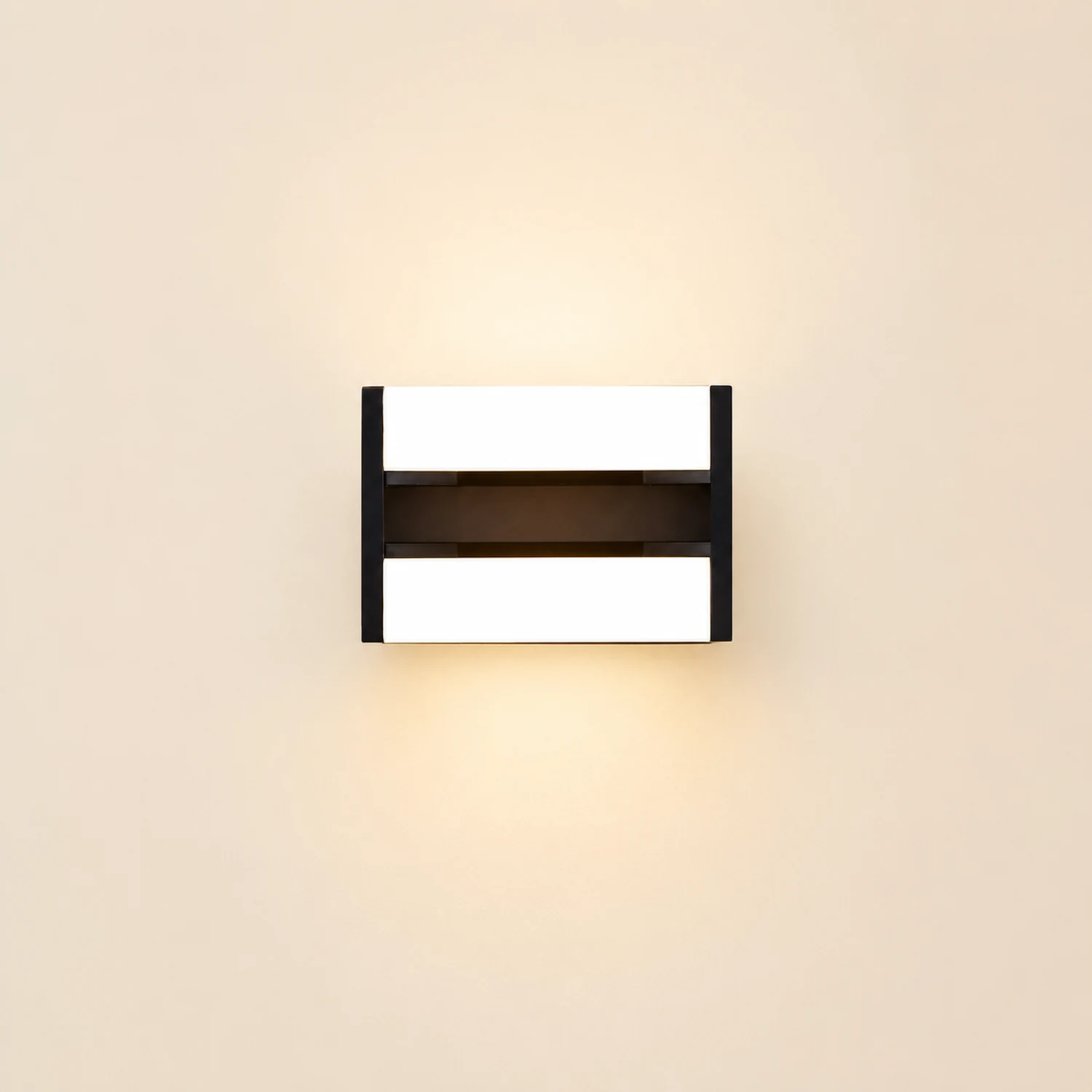 Orr Mondern Rectangular Rotatable Metal Outdoor Wall Lamp, Black - Lumpaz
