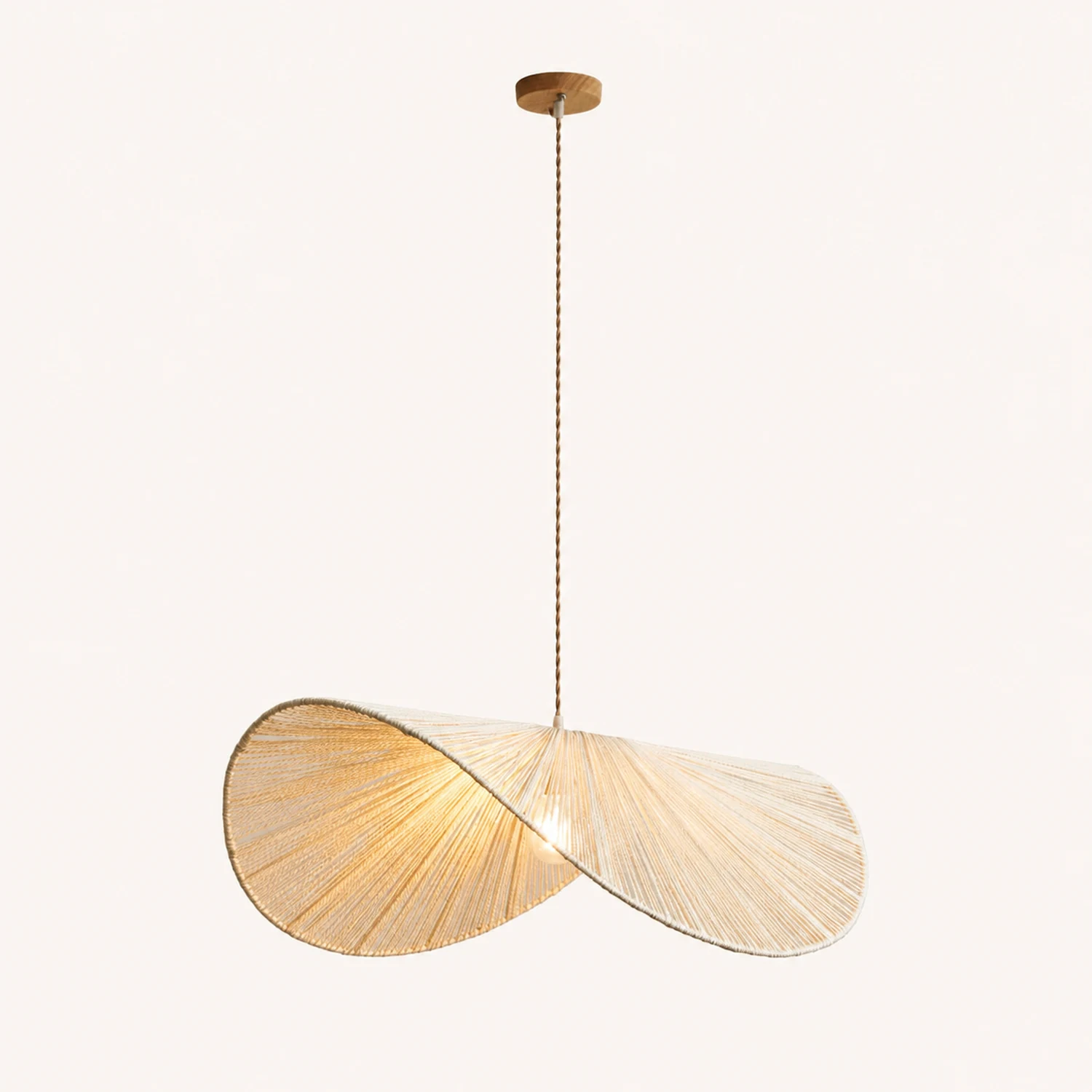 Muto Rustic Twine Pendant Light, Beige/Brown - Lumpaz