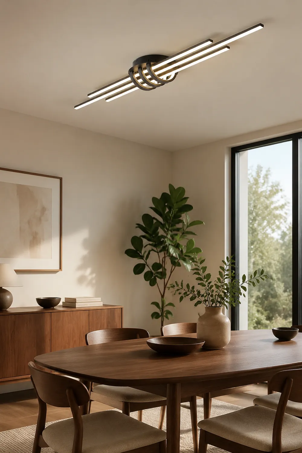 Edge Modern Linear Flush Mount Ceiling Lights, Black/White - Lumpaz