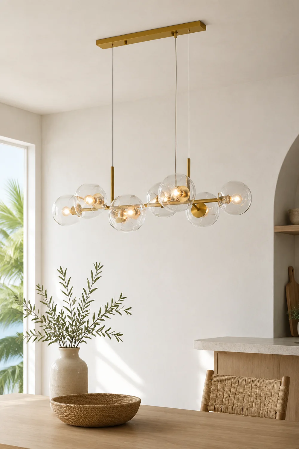 Valentina Modern Glass Globe Bubble Pendant Light Black/Gold Living Room - Lumpaz