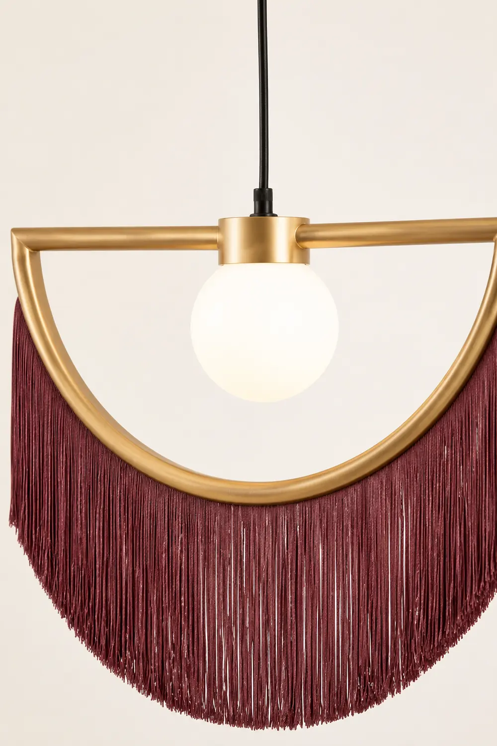 Minori Retro Fringe Fabric Pendant Light - Lumpaz