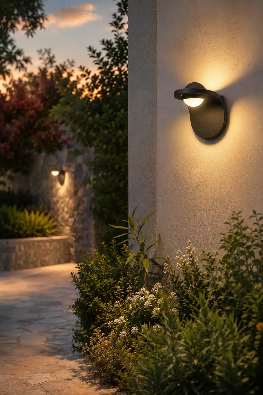 Orr Modern Arc Metal/Acrylic Solar Waterproof Adjustable Outdoor Wall Lamp, Black - Lumpaz