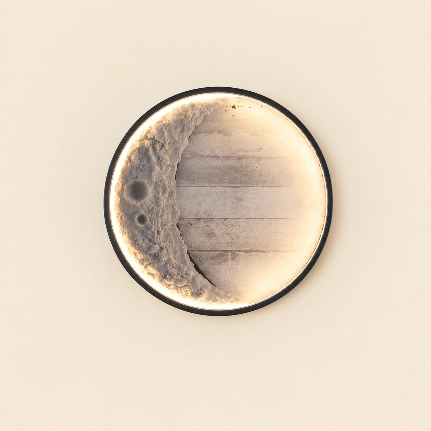 Elif Outdoor Wall Lamp Moon Modern, Led, Black, Courtyard - Lumpaz