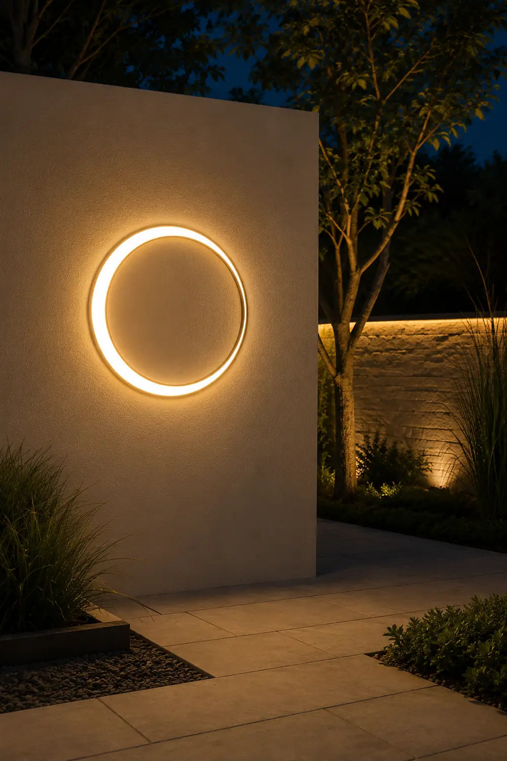 Elif Modern Ring Metal Wall Light, Art, Outdoor - Lumpaz