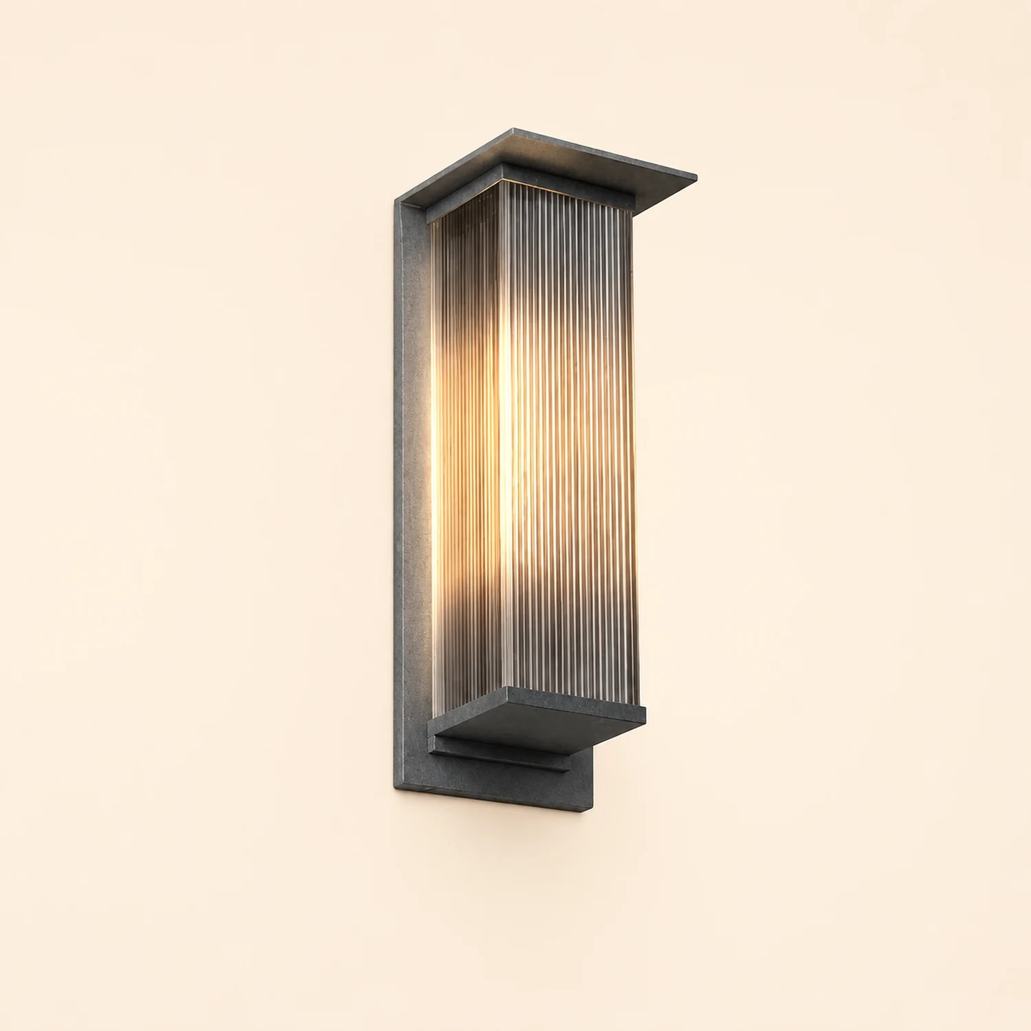 Orr Modern Rectangular Metal Outdoor Wall Lamp, Black - Lumpaz