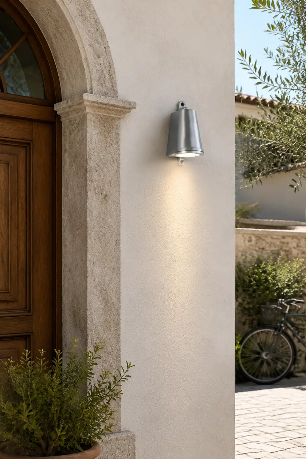 Orr Industrial Metal Bell Shaped Outdoor Wall Lamp, Black/Gray/Coppery/Aluminum - Lumpaz
