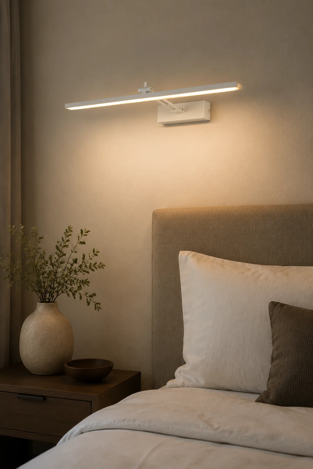 Edge Minimalist Rectangular Metal Wall Lamp, White/Black, Bathroom - Lumpaz
