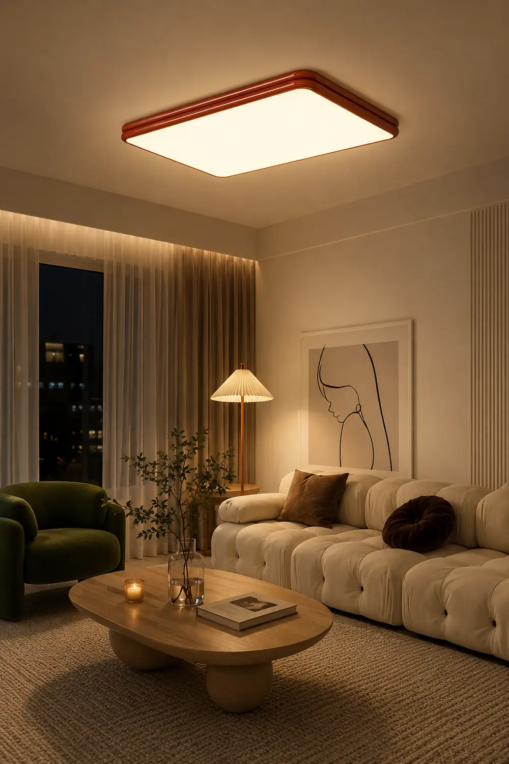 Valentina Retro LED Ceiling Lamp Red/Yellow Metal/Acrylic Living Room - Lumpaz