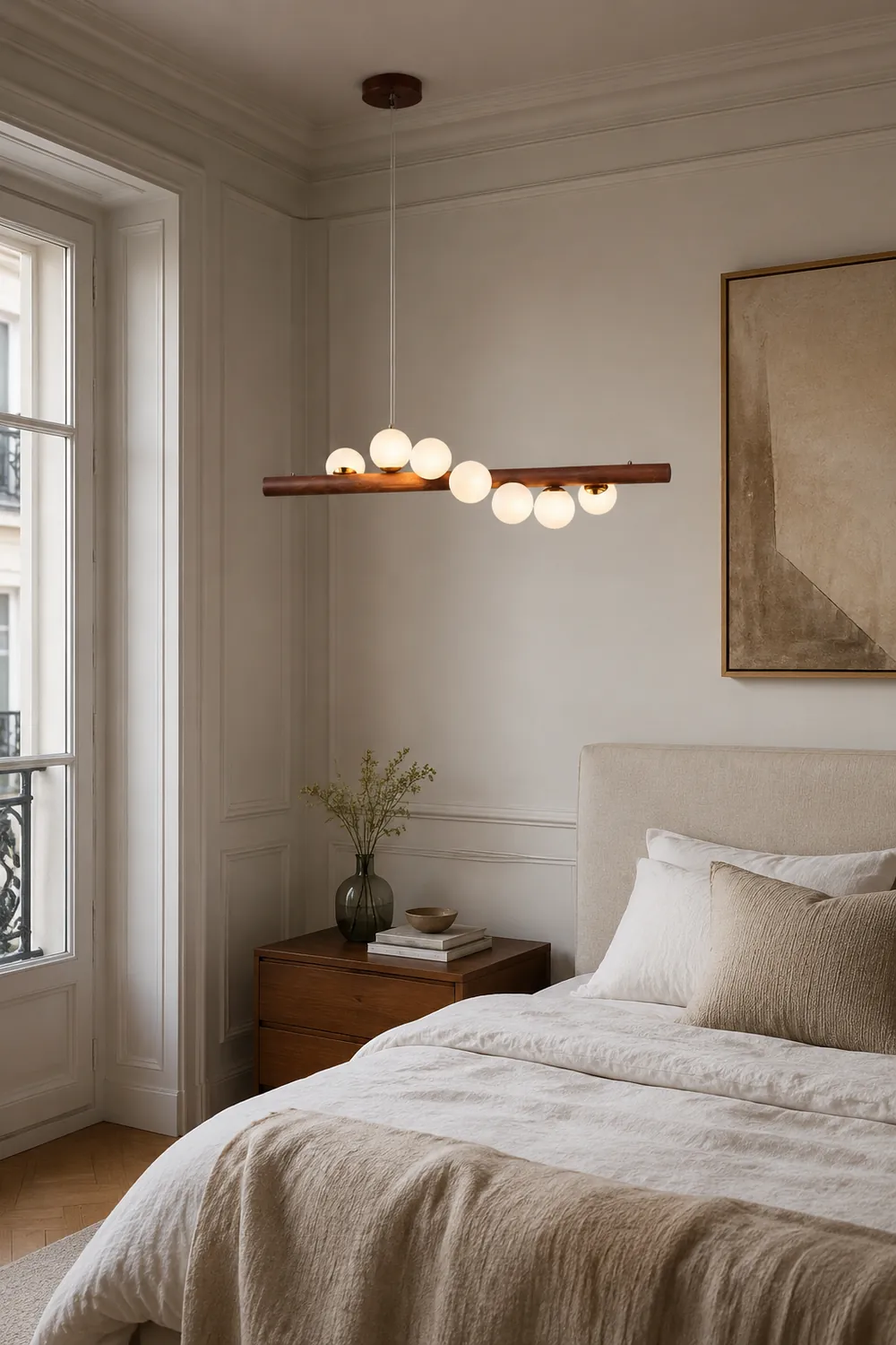 Valentina Glass Bubble Pendant Light Wood/Walnut - Lumpaz