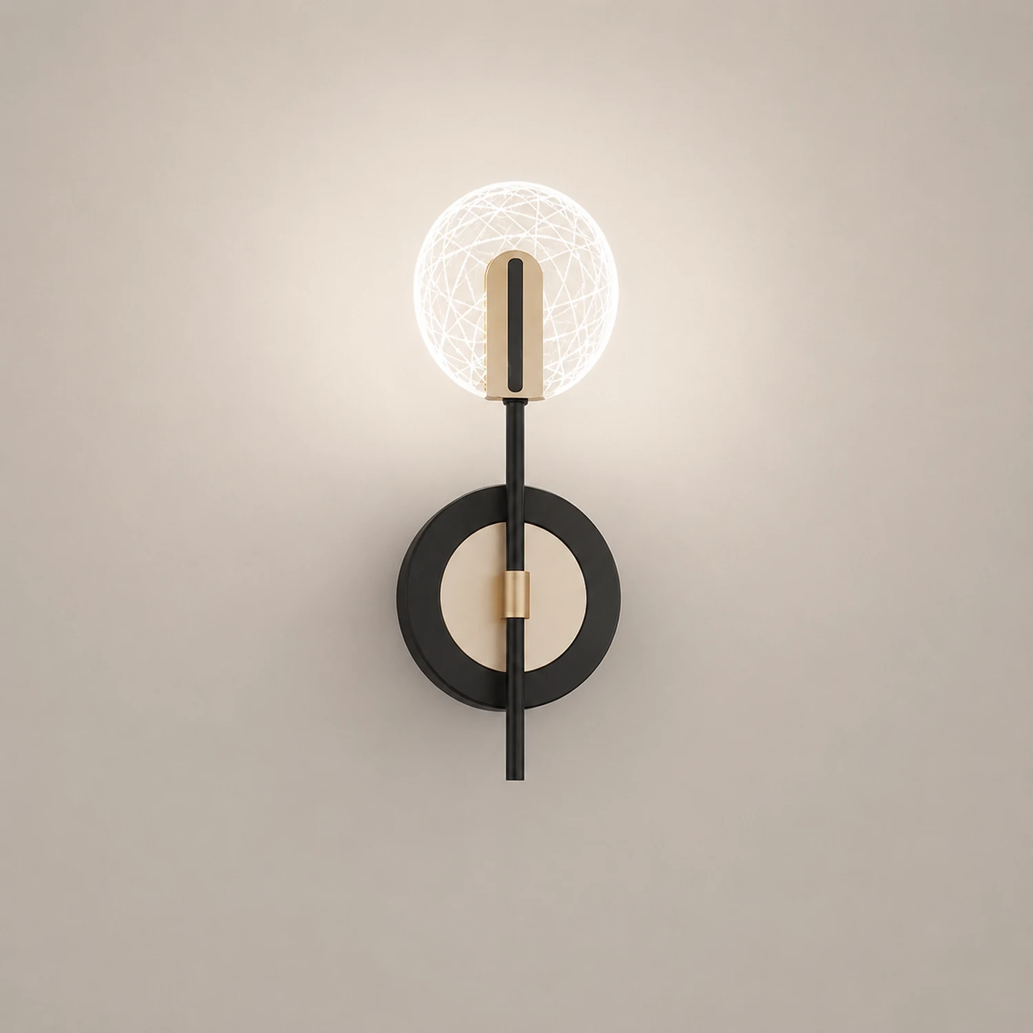 Valentina Wall Lighting Disc Modern, Metal/Acrylic, Black/White, Bedroom - Lumpaz