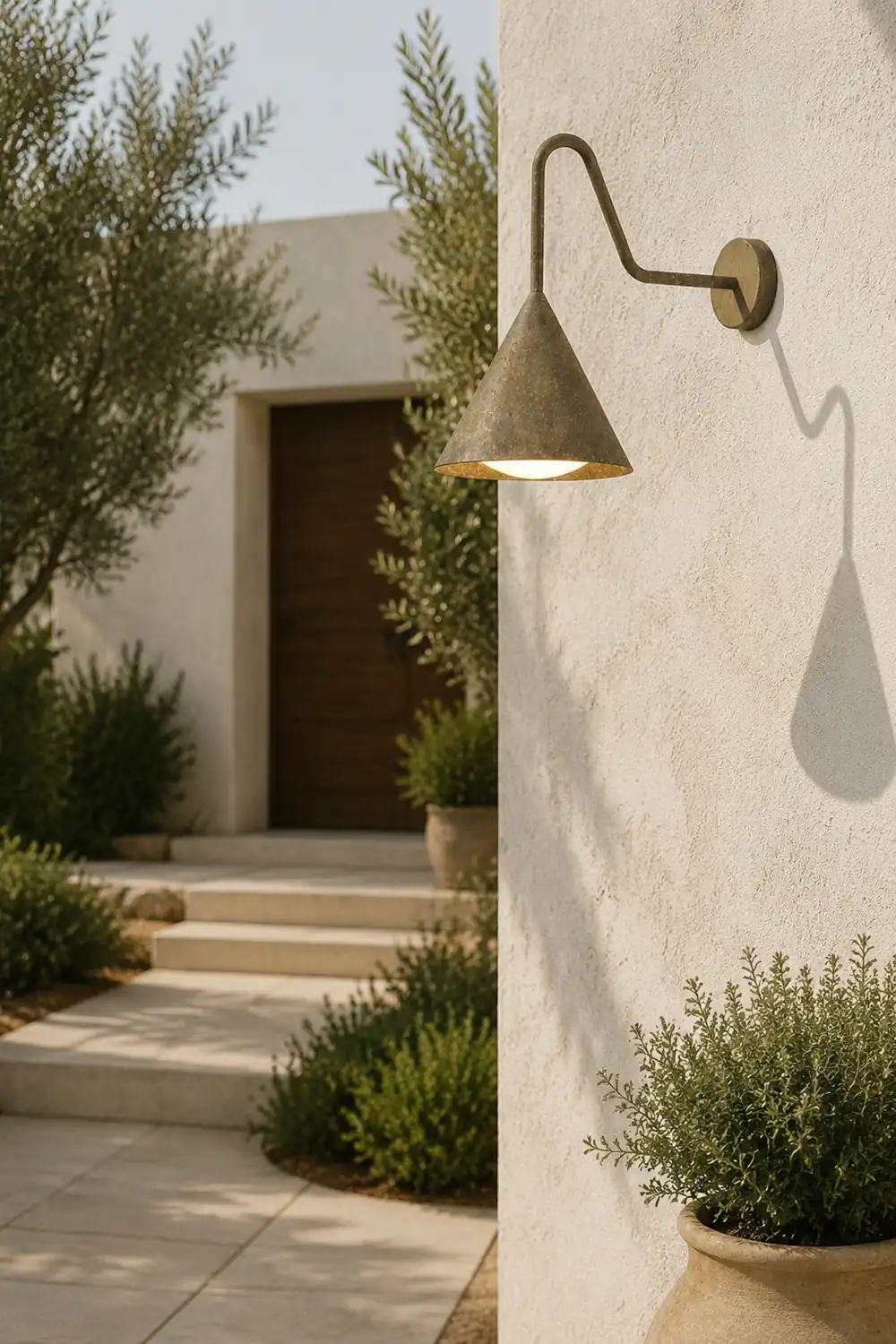 Carins Modern Minimalist Cone Metal Outdoor Waterproof Wall Lamp，Black/Gold - Lumpaz
