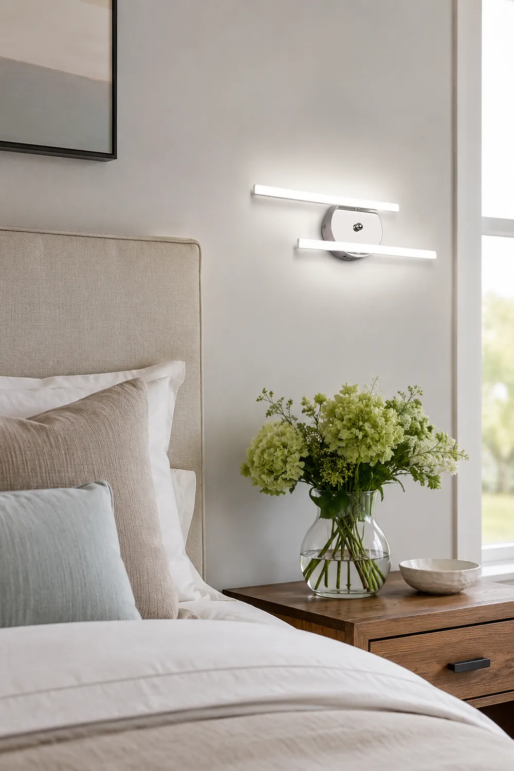 Edge Modern Double Linear Metal Wall Lamp, Black/Silver - Lumpaz