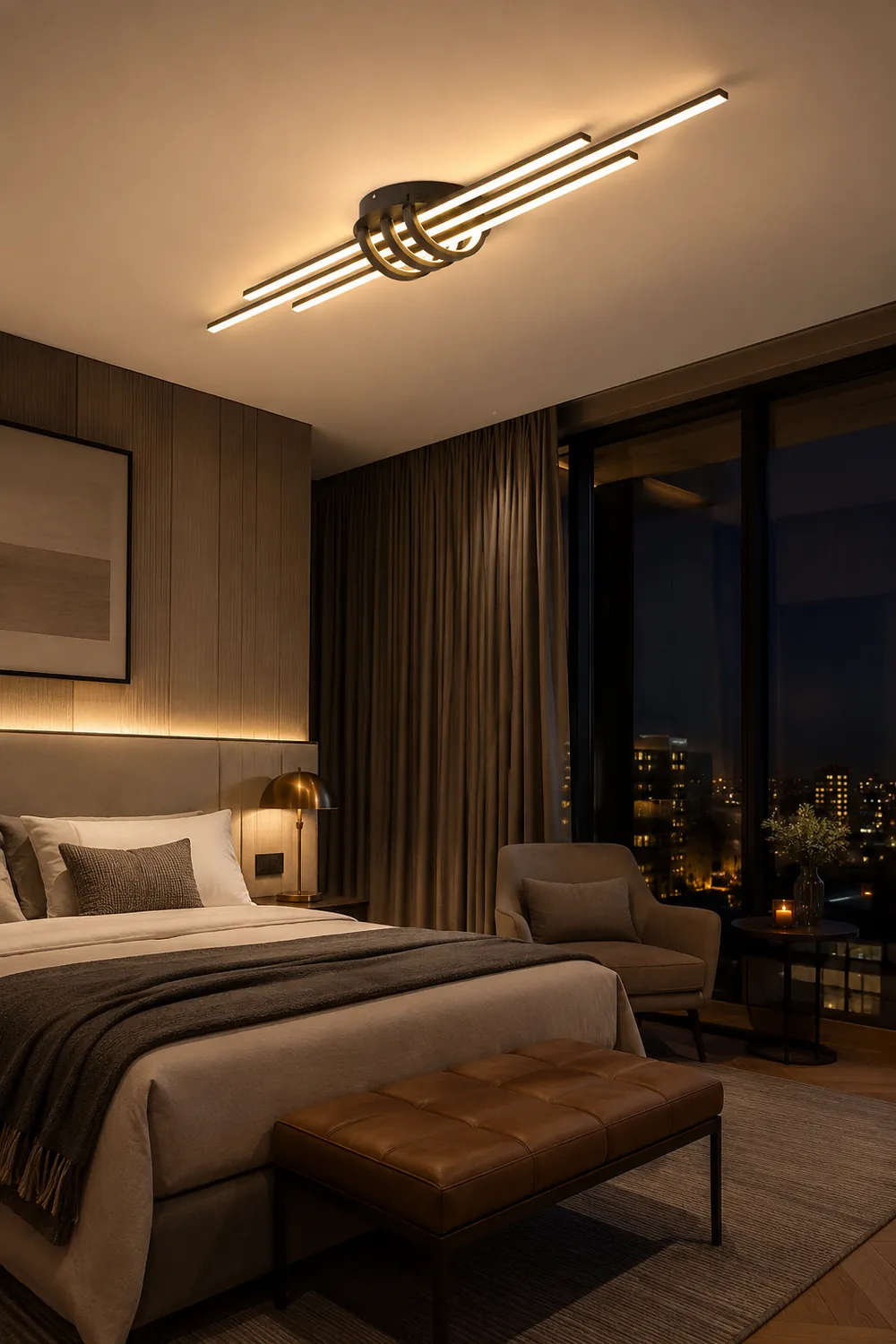 Edge Modern Linear Flush Mount Ceiling Lights, Black/White - Lumpaz