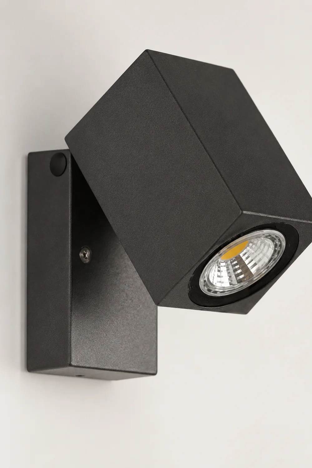 Orr Modern Outdoor Rotatable Metal Spotlight Wall Lamp, Black - Lumpaz