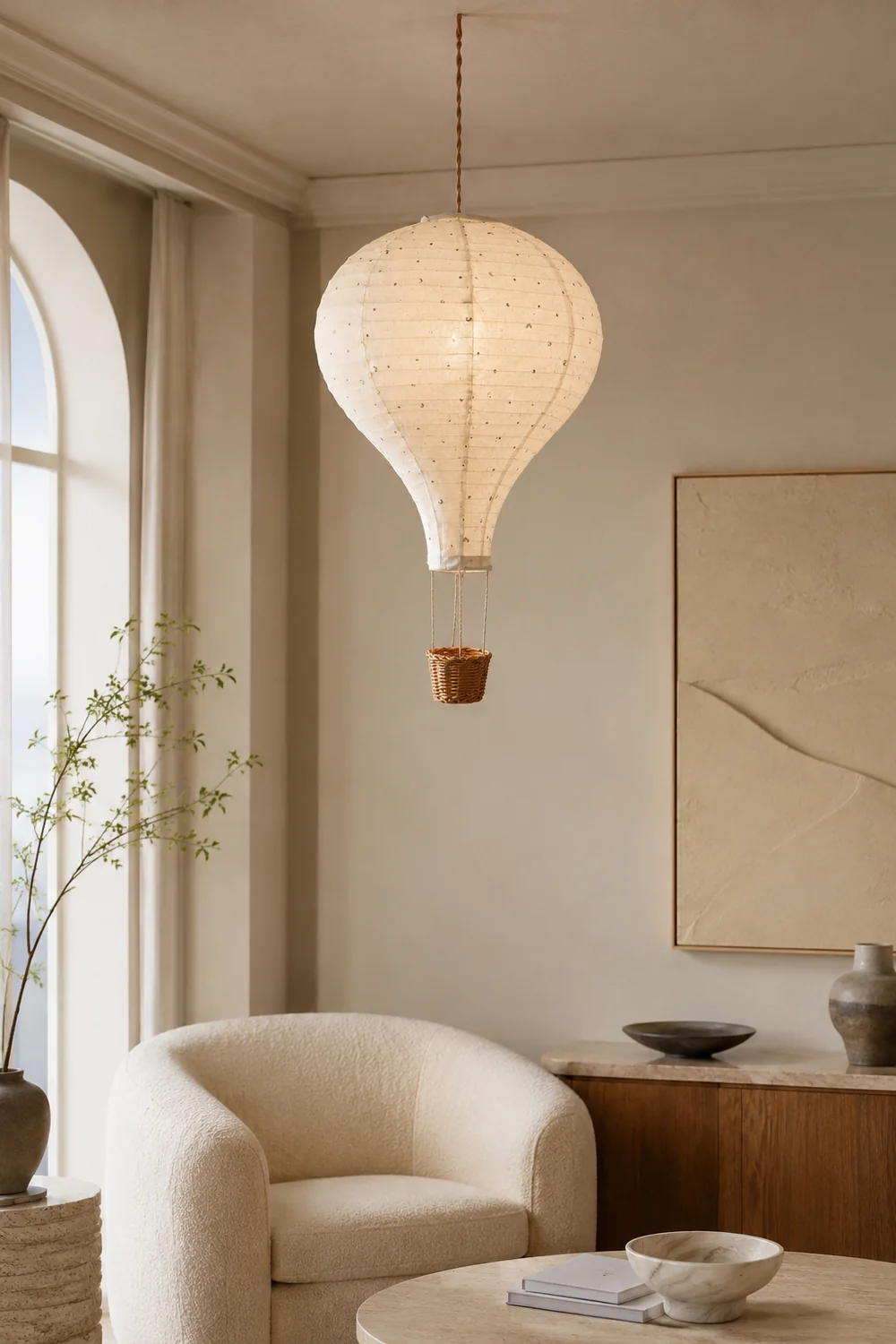 Morandi Modern Design LED Flush Mount Ceiling Light White Fabric Bedroom Kitchen - Lumpaz