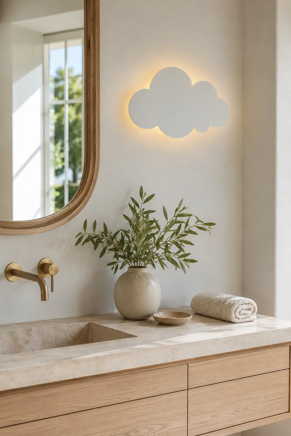 Morandi Modern Minimalist Cloud Shape Wall Lamp, White/Blue/Pink - Lumpaz