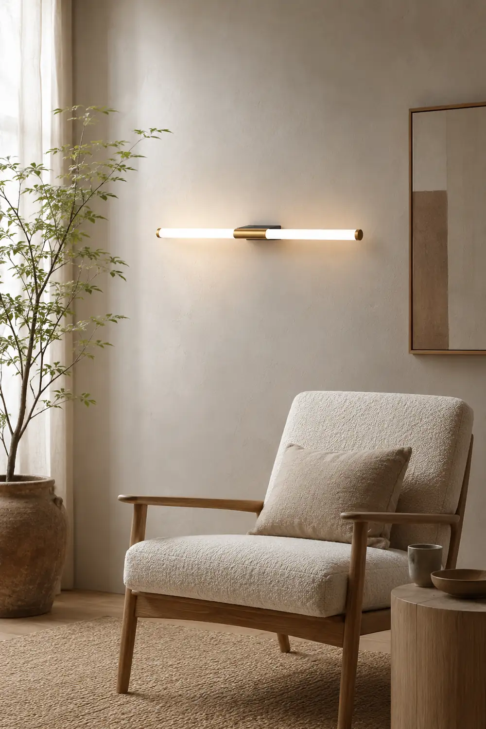 Leigh Minimalist Linear Metal Wall Lamp, Gold - Lumpaz